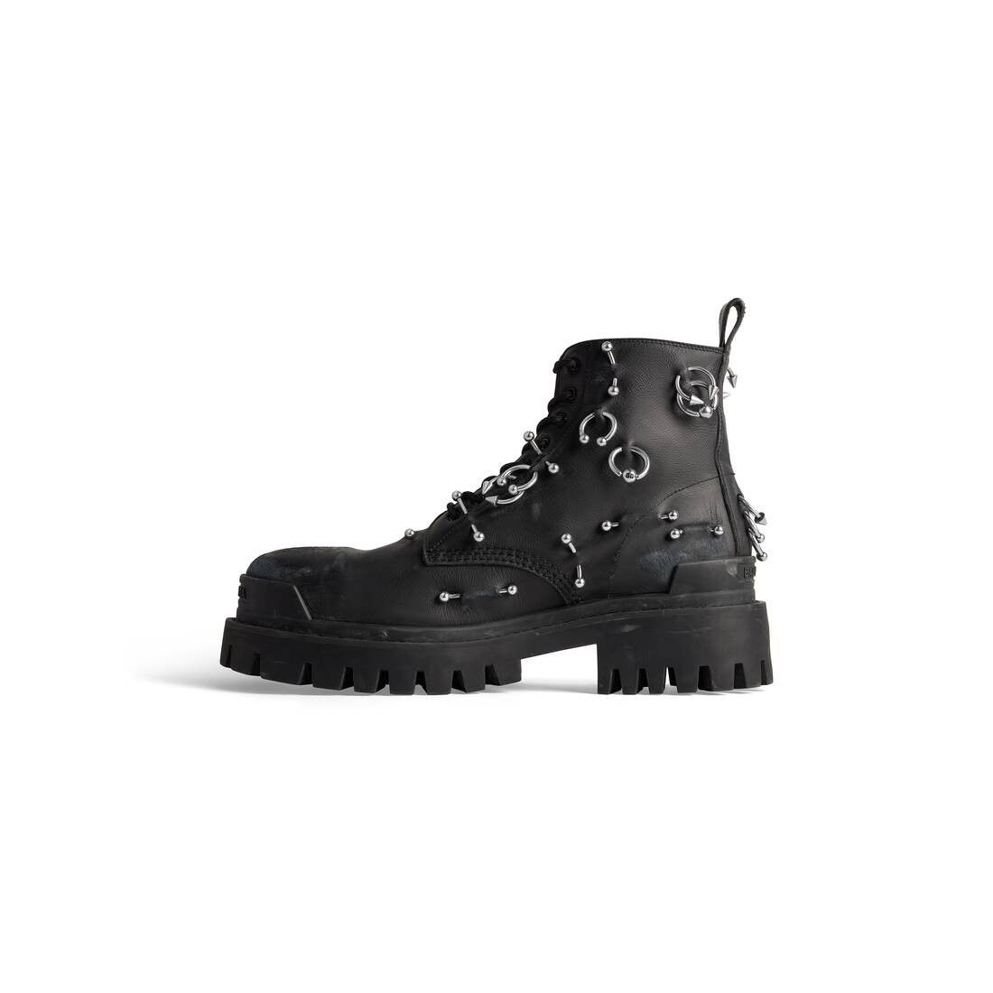 Balenciaga o1bcso1str1025 Strike 20mm Boots With Piercings in Black Size US 12 / EU 45 - 4 Thumbnail