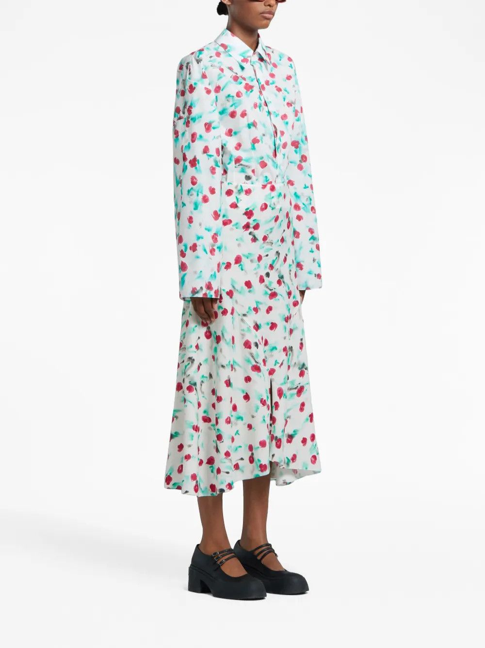 Marni oc11z0525 Floral Print Cotton Shirt in Multicolor Size S / US 4 / IT 40 - 3 Thumbnail