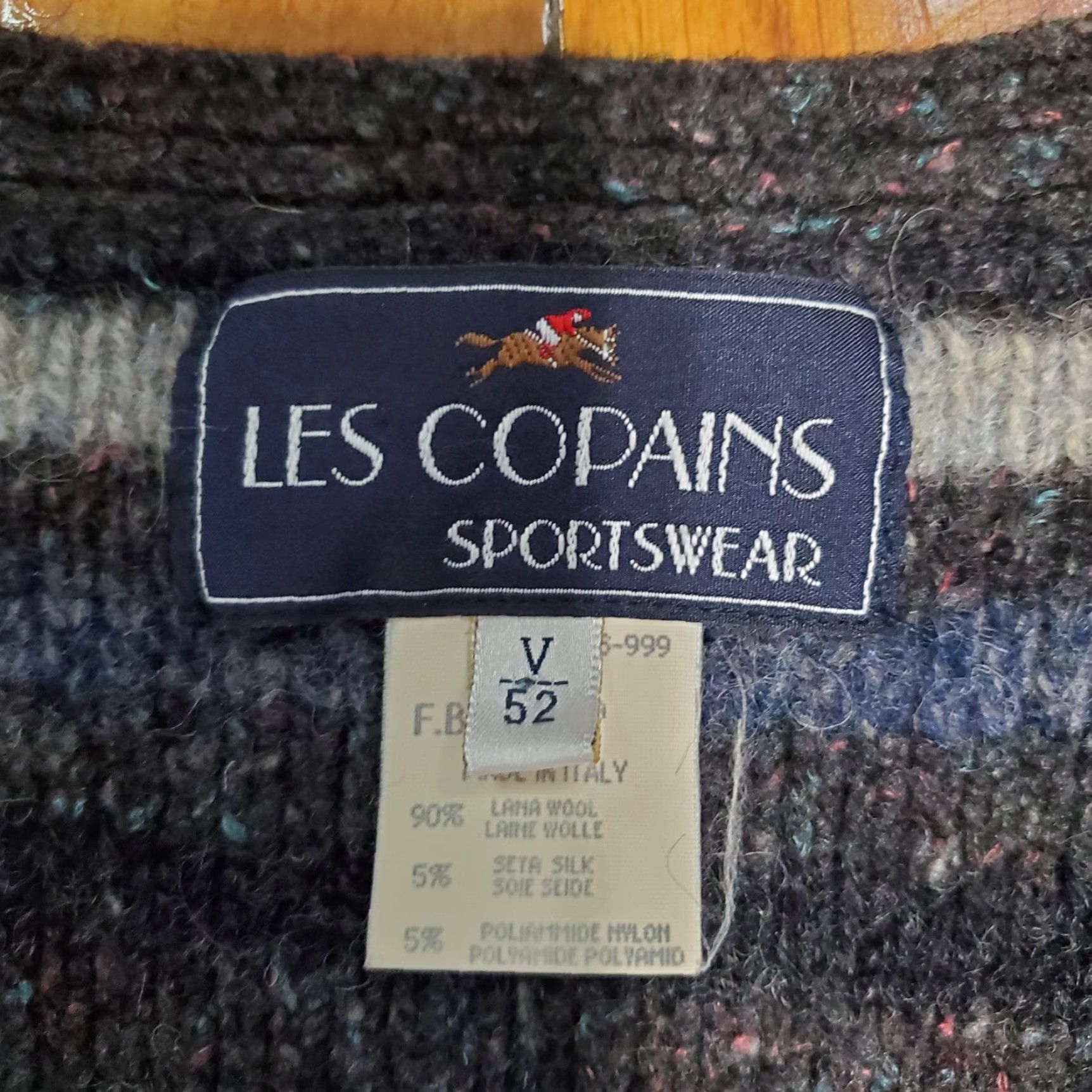 Les Copains VTG Les Copains Sportswear Striped Oversized Wool Silk Cardigan Vest XL Multicolor 1980s Rare Mens Womens? Size XL / US 12-14 / IT 48-50 - 4 Thumbnail