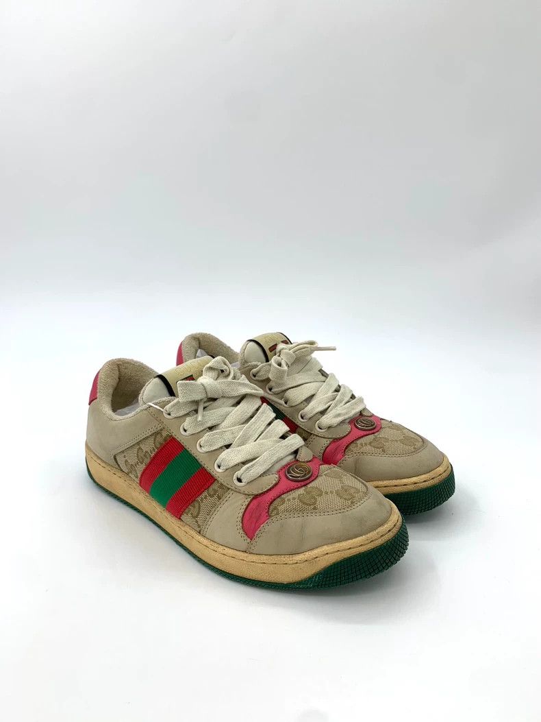 Gucci Gucci Size 36 Ebony leather GG enamel printed lace-up casua Size US 5 / EU 37 - 2 Thumbnail