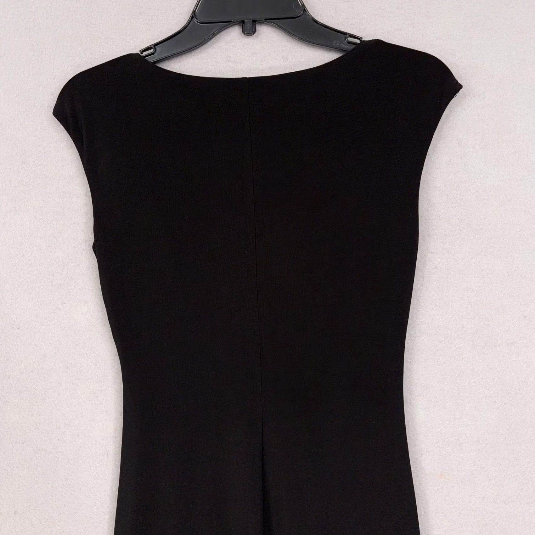 Ralph Lauren Lauren Ralph Lauren Dress Womens 4 Black Cowl Neck Ruched Sheath Knee Length LBD Shirt+Dress Size S / US 4 / IT 40 - 7 Thumbnail