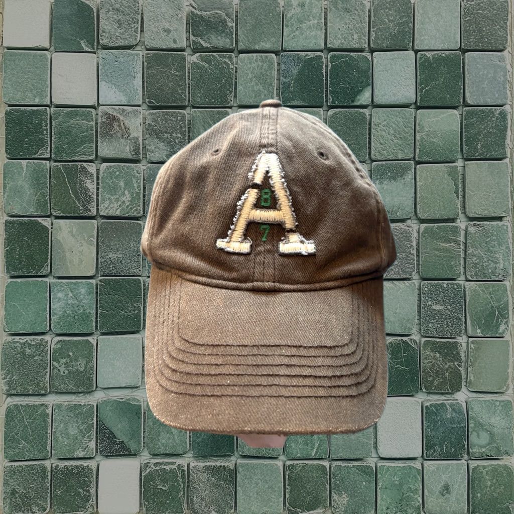 Aeropostale VINTAGE Aeropostale Hat Baseball Cap Large XL Brown Fitted Aero A 87 Y2K 2000s Mens Size ONE SIZE - 1 Thumbnail