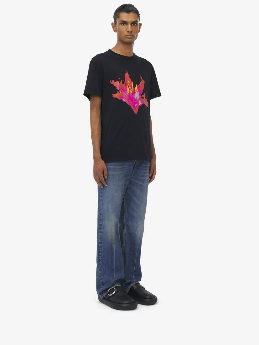 Alexander McQueen o1srvl11e0226 Lily T-Shirt In Black Size US L / EU 52-54 / 3 - 3 Thumbnail