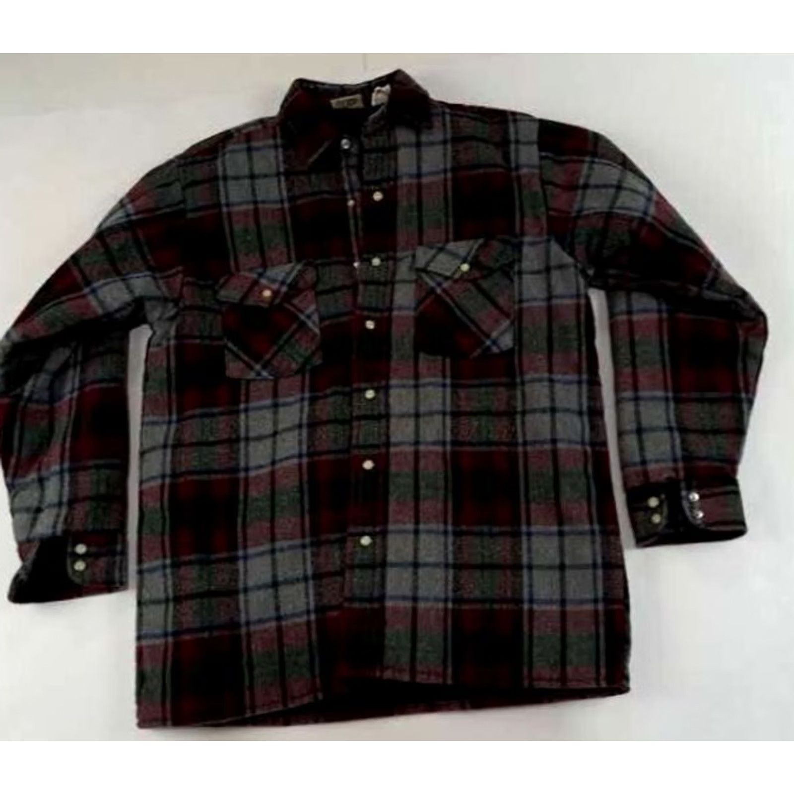 Vintage VINTAGE Five Brothers Shirt Jacket Adult M Plaid Insulated Quilted Button Front USA Pattern: Plaid blue,green,grey,red Size US M / EU 48-50 / 2 - 2 Thumbnail