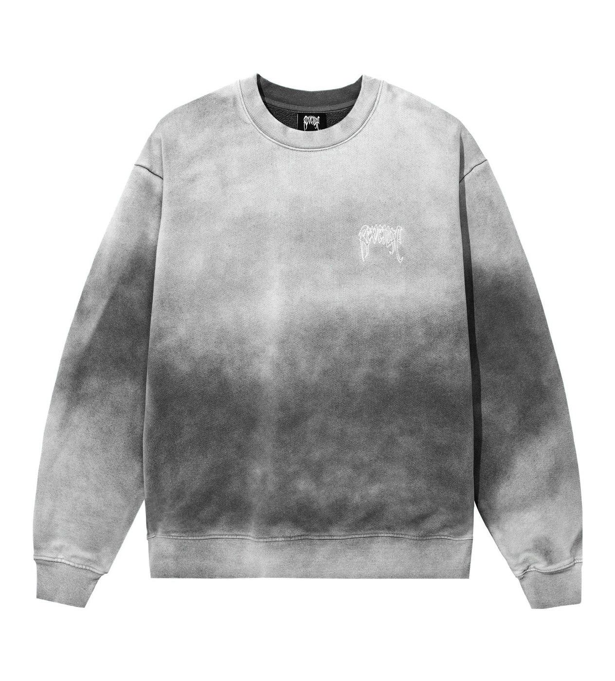 Revenge Distressed Washed Embroidered Crewneck Charcoal Size US S / EU 44-46 / 1 - 1 Thumbnail