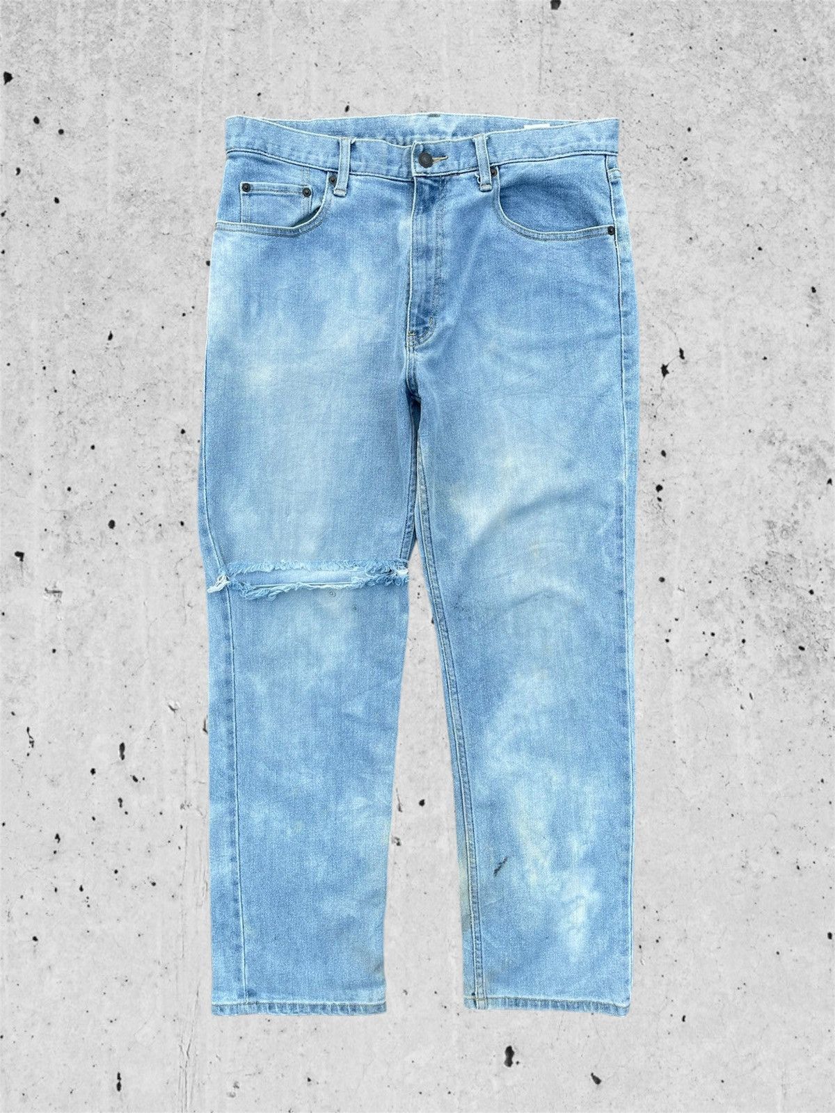 Japanese Brand 🔥 Japanese Brands Light Blue Distressed Denim W33🔥 Size US 33 - 2 Thumbnail