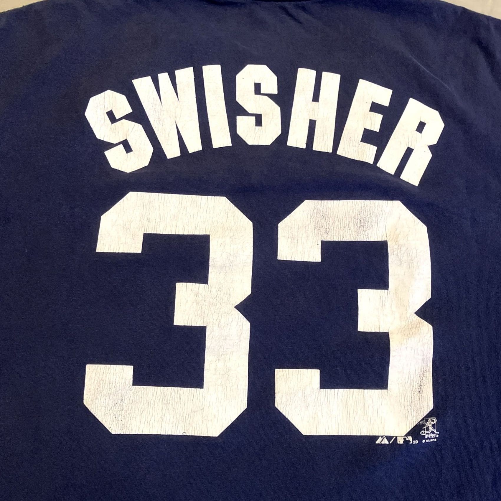 Vintage Majestic New York Yankees Nick Swisher #33 Player T Shirt Men's 2XL Short Sleeve Blue Size US XXL / EU 58 / 5 - 4 Thumbnail