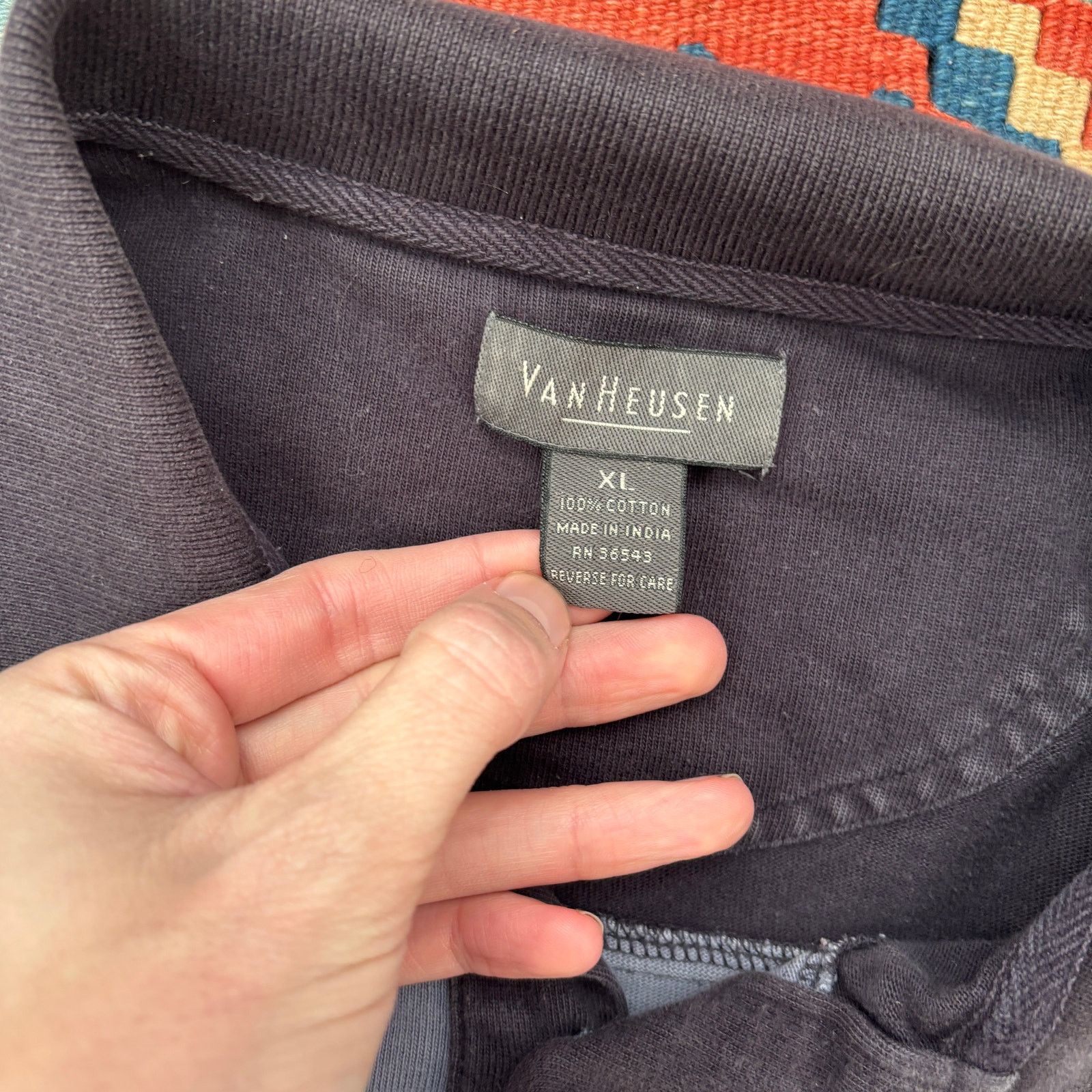 Van Heusen × Vintage Y2K Vintage Striped Blue Rugby Polo Long Sleeve Shirt XL Size US XL / EU 56 / 4 - 4 Thumbnail
