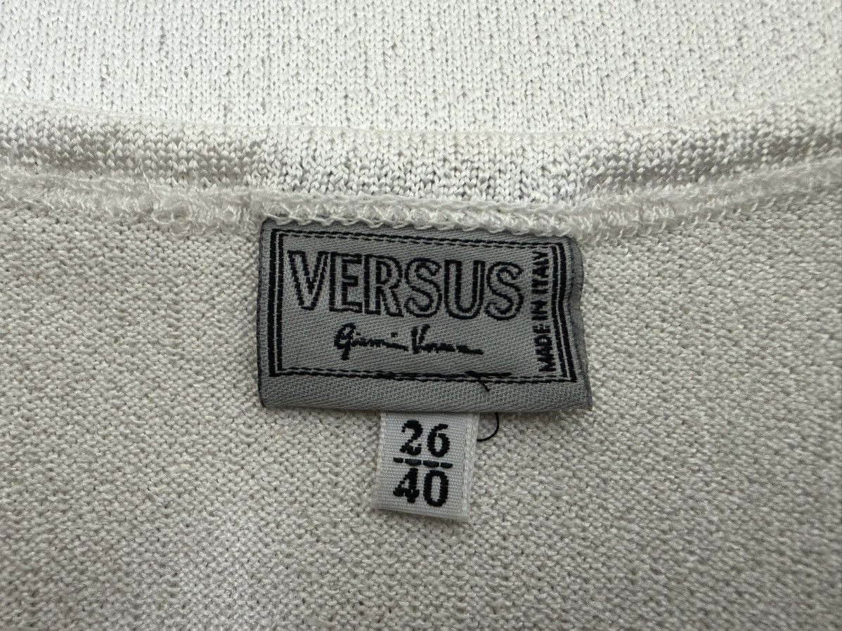 Versus Versace GLAM 💎 GLITTER SILVER TONE RIBBED SPARKLING FINISH TOP TEE Size S / US 4 / IT 40 - 10 Thumbnail