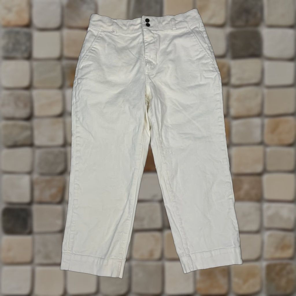 Everlane Everlane Pants Womens 14 White High Rise Organic Cotton Stretch Straight Leg Casual Modern 90s? Size 36" / US 14 / IT 50 - 1 Thumbnail