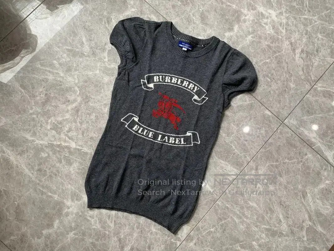 Burberry Burberry Gray Cotton Short Sleeve T-Shirt. Size M / US 6-8 / IT 42-44 - 1 Thumbnail