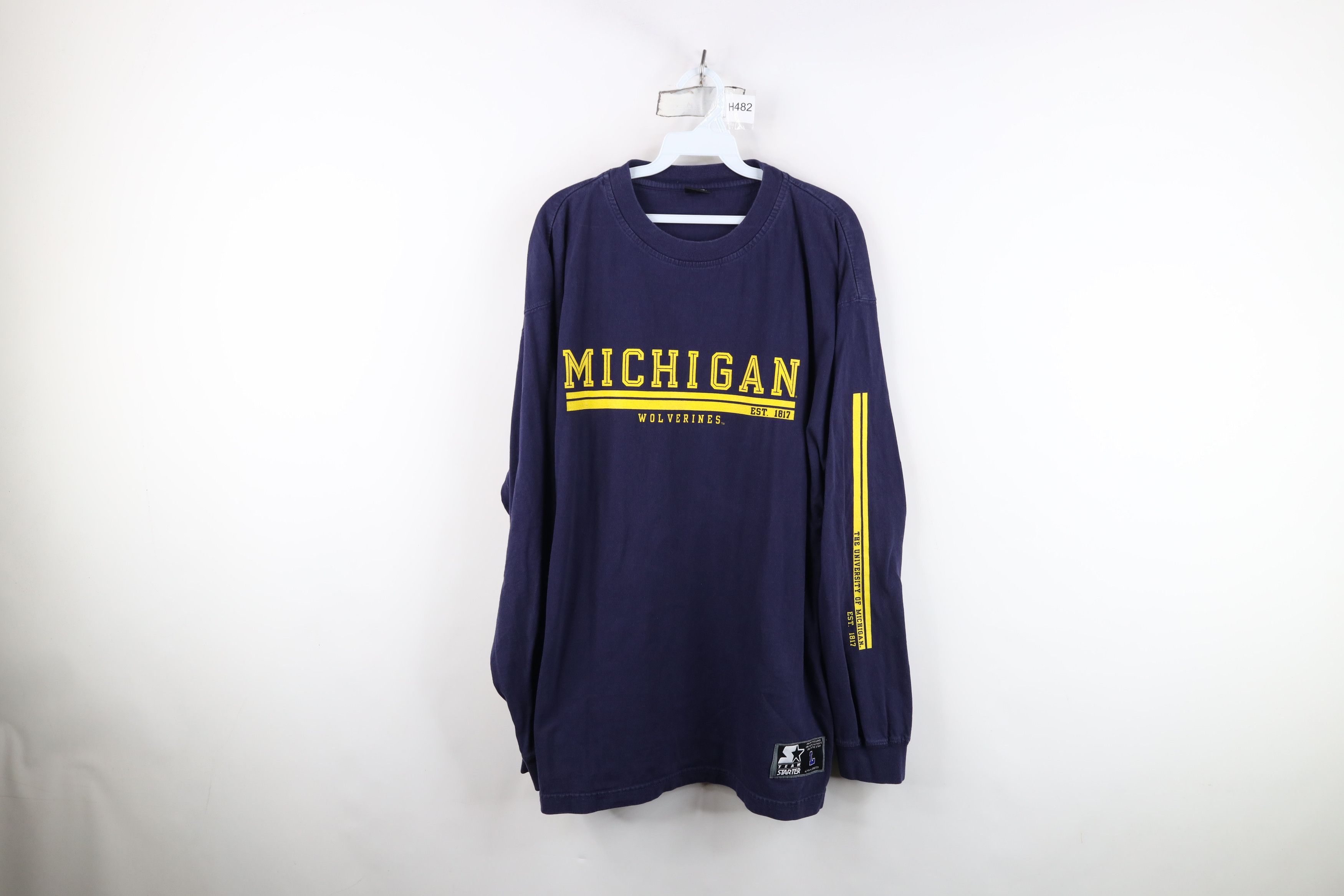 Starter Vintage 90s Starter University Michigan Long Sleeve T-Shirt Size US L / EU 52-54 / 3 - 1 Thumbnail