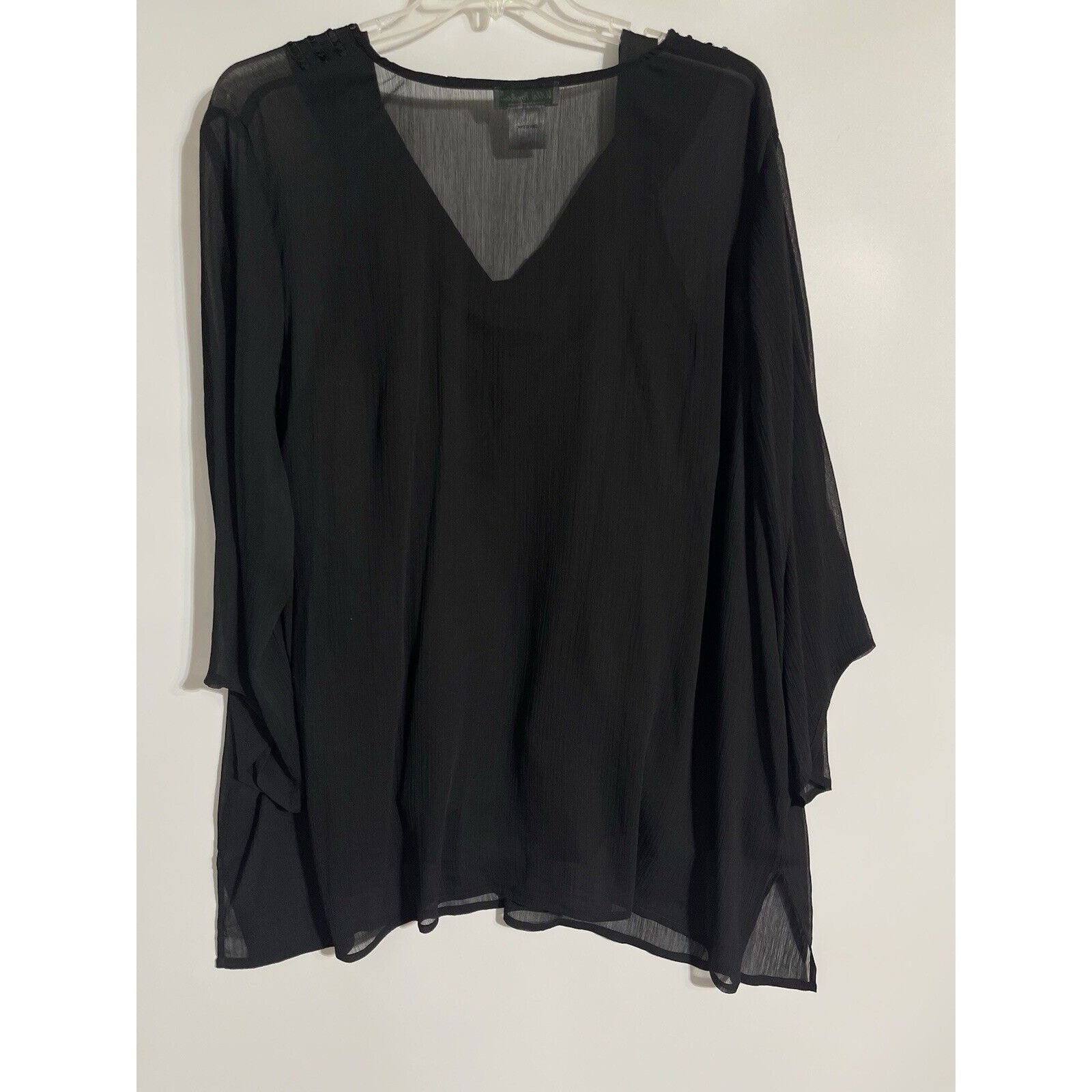 Other Ulla Popken 2 Piece Top Plus Size 28/30 Sheer Sequins Fairy Size ONE SIZE - 7 Thumbnail