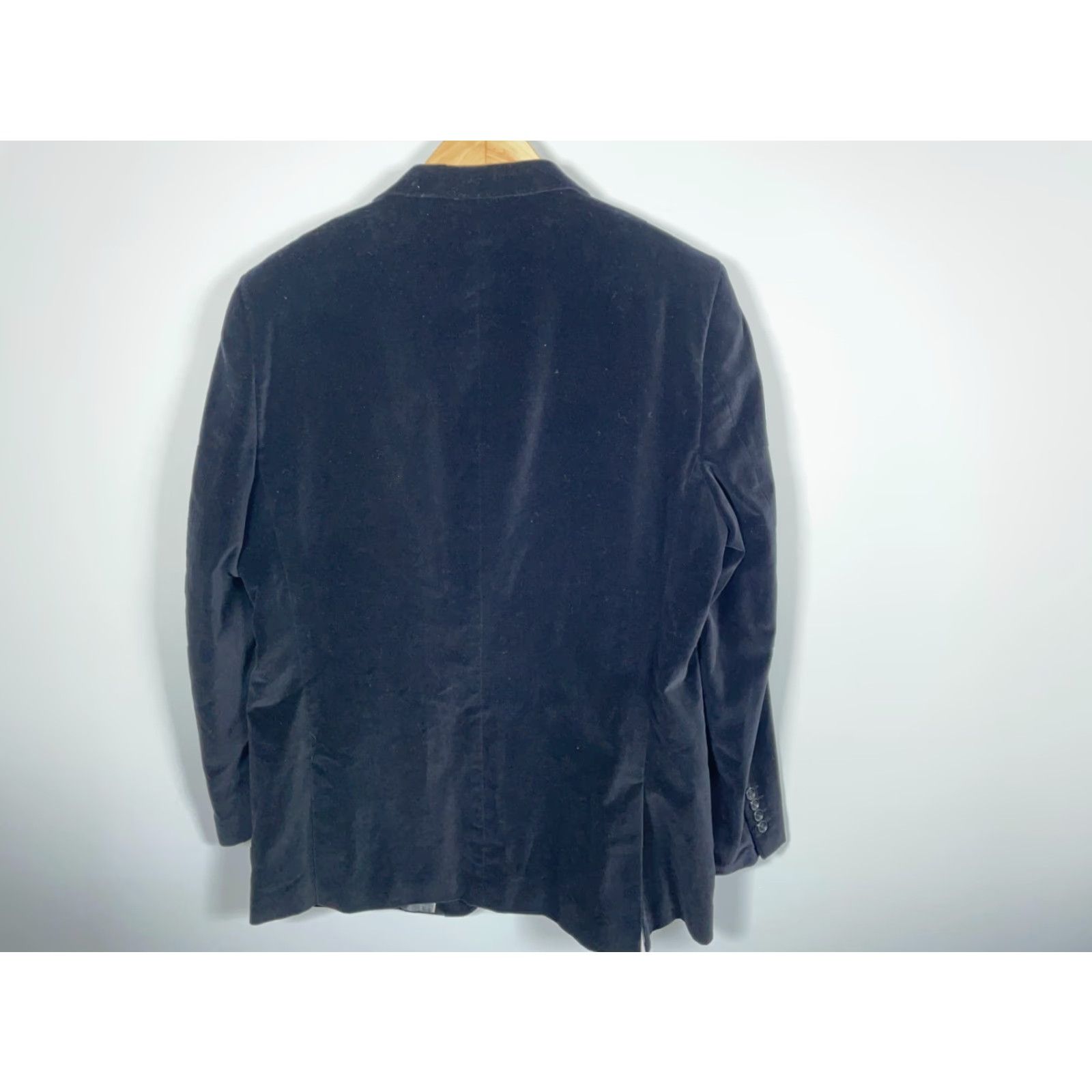 Velvet VINTAGE Camiloni Velvet Blazer Men Sport Coat 2 Button Black 46 Long Mens Classic 2 Piece Party Jacket Size 46R - 2 Thumbnail