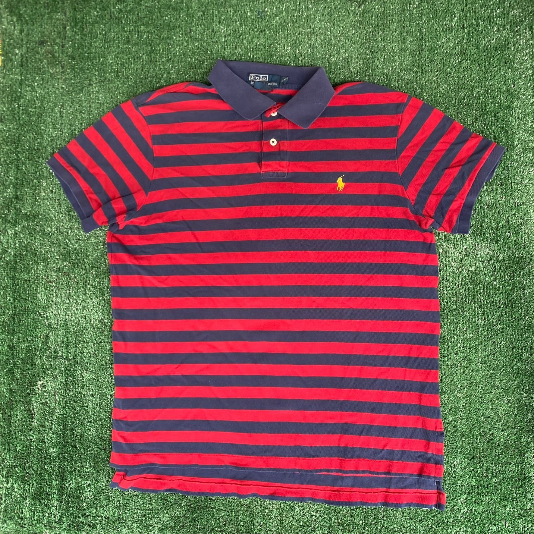 Polo Ralph Lauren Vintage Y2K Ralph Lauren Polo Shirt Striped Logo Retro Prepp Size US L / EU 52-54 / 3 - 1 Thumbnail