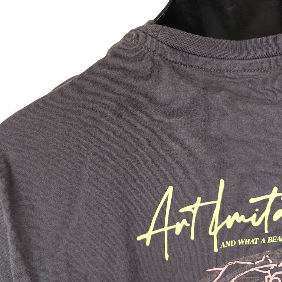 Levi's Levi's Art Imitates Life T Shirt Mens XL Gray Roses What A Beautiful Life Size US XL / EU 56 / 4 - 6 Thumbnail