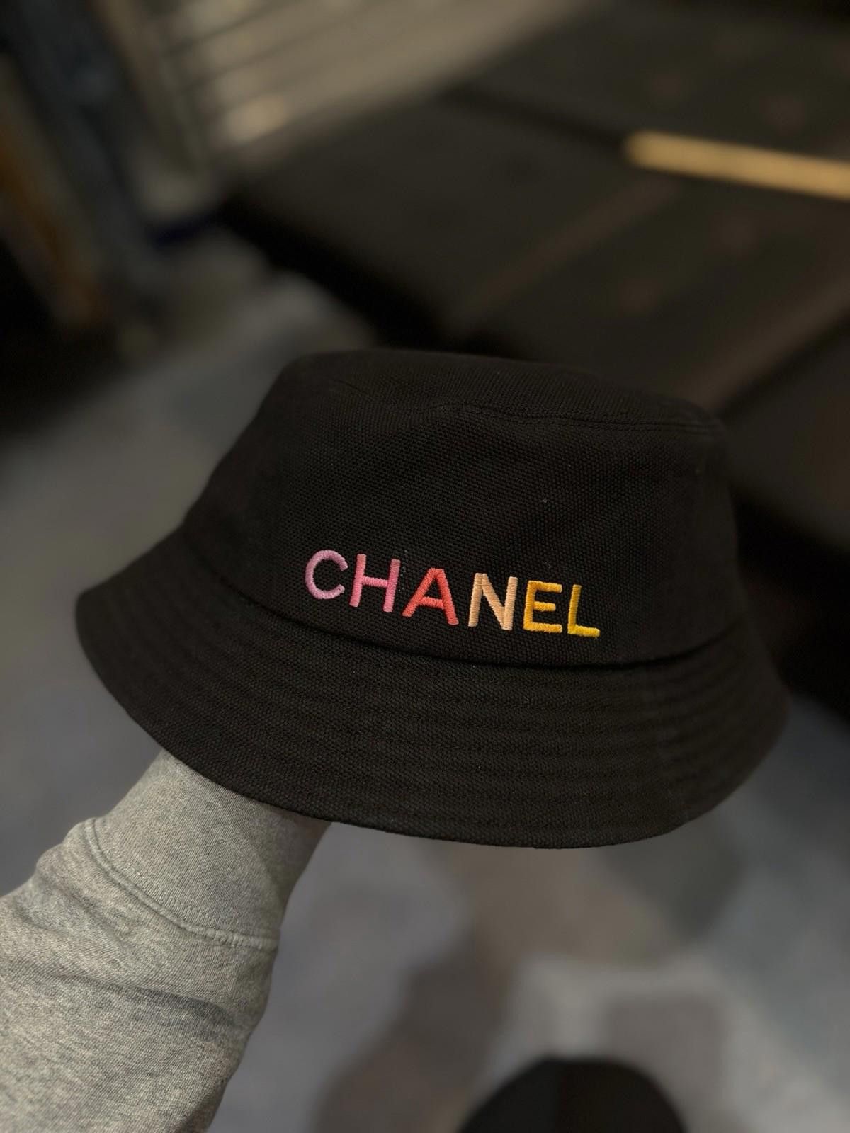 Chanel CHANEL Bucket Hat Cotton Canvas Multicolor CC Logo Size L Size ONE SIZE - 12 Thumbnail