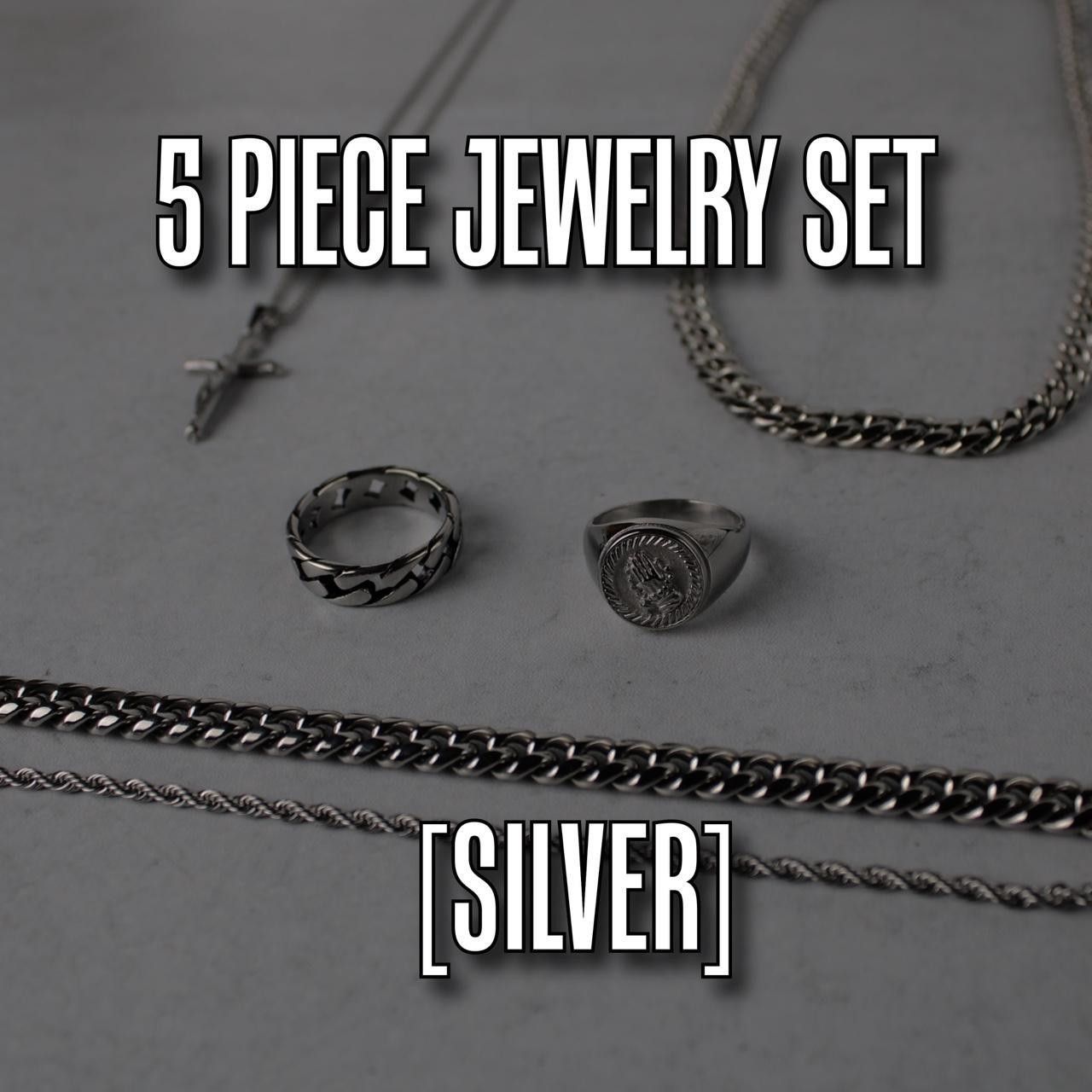 Jewelry 5 Piece Silver Jewelry Set Size ONE SIZE - 1 Thumbnail
