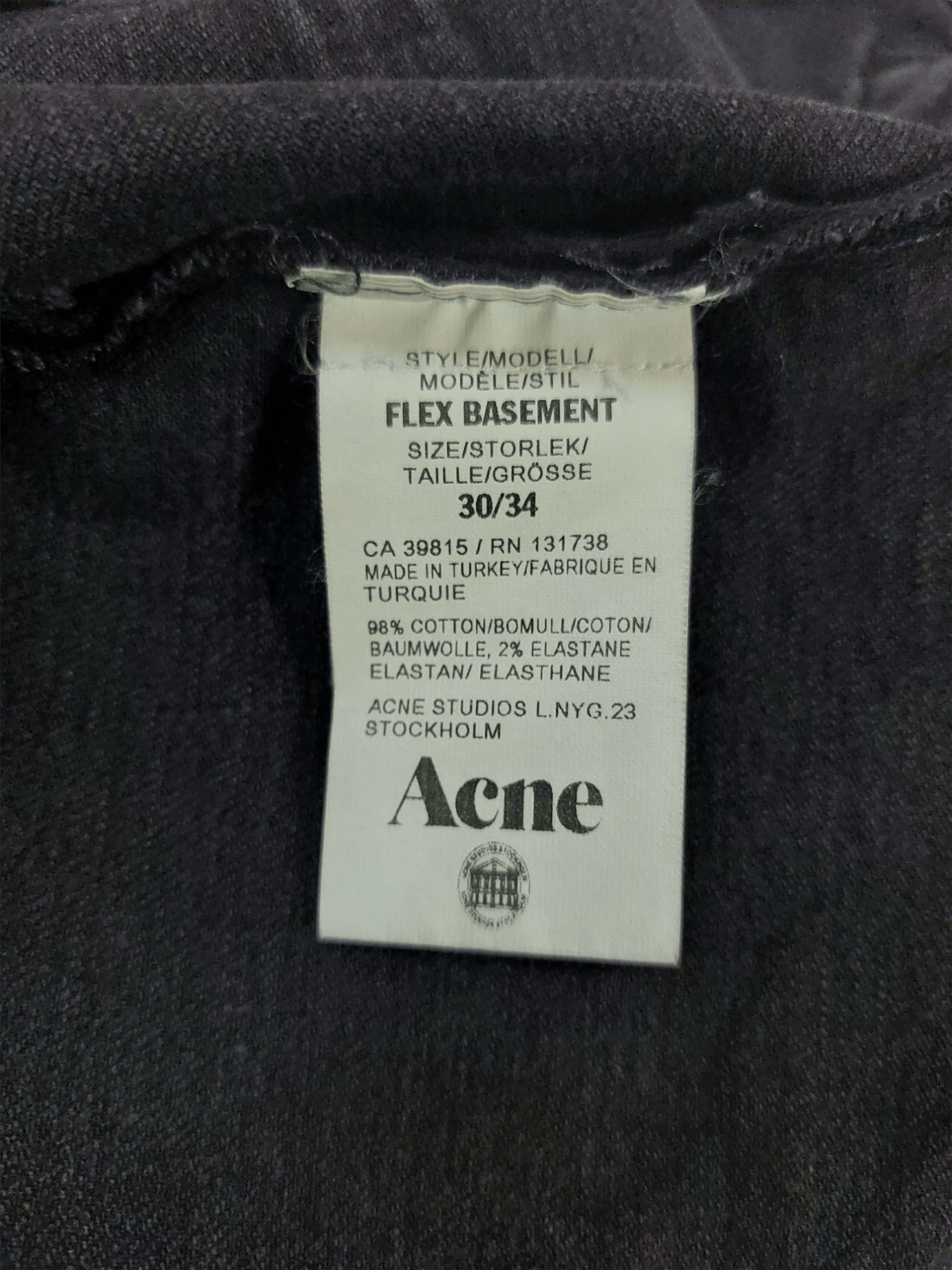 Acne Studios Flex Basement Skinny Black Jeans