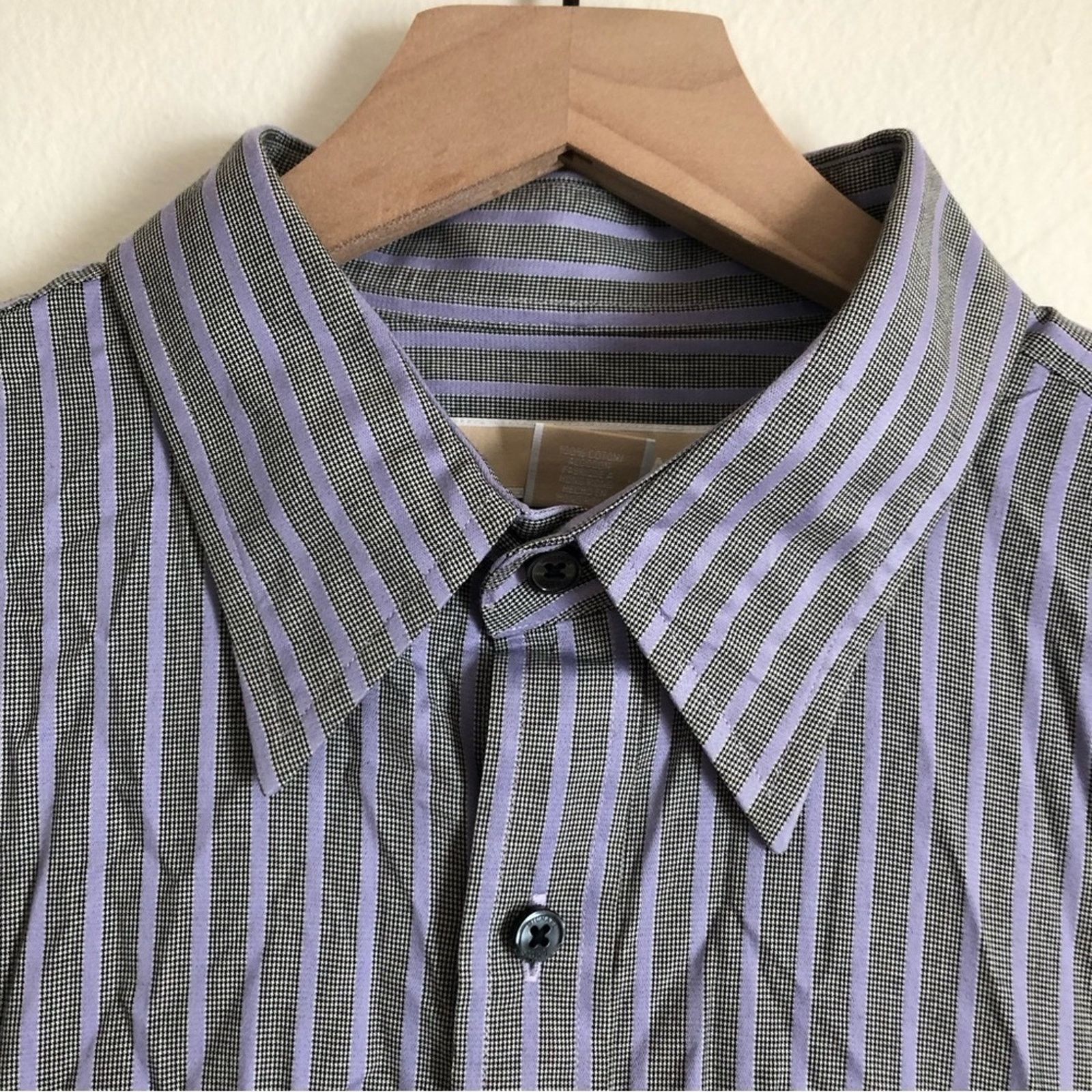 Michael Kors Michael Kors Purple Long Sleeve Button Down Striped Shirt Size US L / EU 52-54 / 3 - 3 Thumbnail