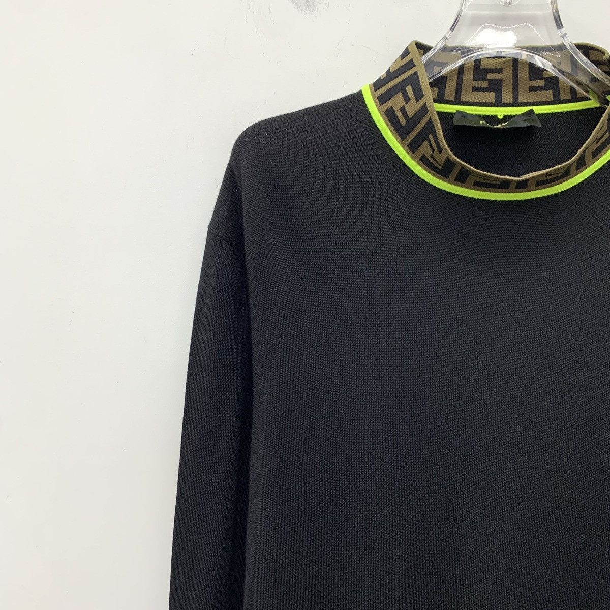 Fendi Fendi Black Double F Logo Long Sleeve Knit Sweater K26WX Size US L / EU 52-54 / 3 - 3 Thumbnail