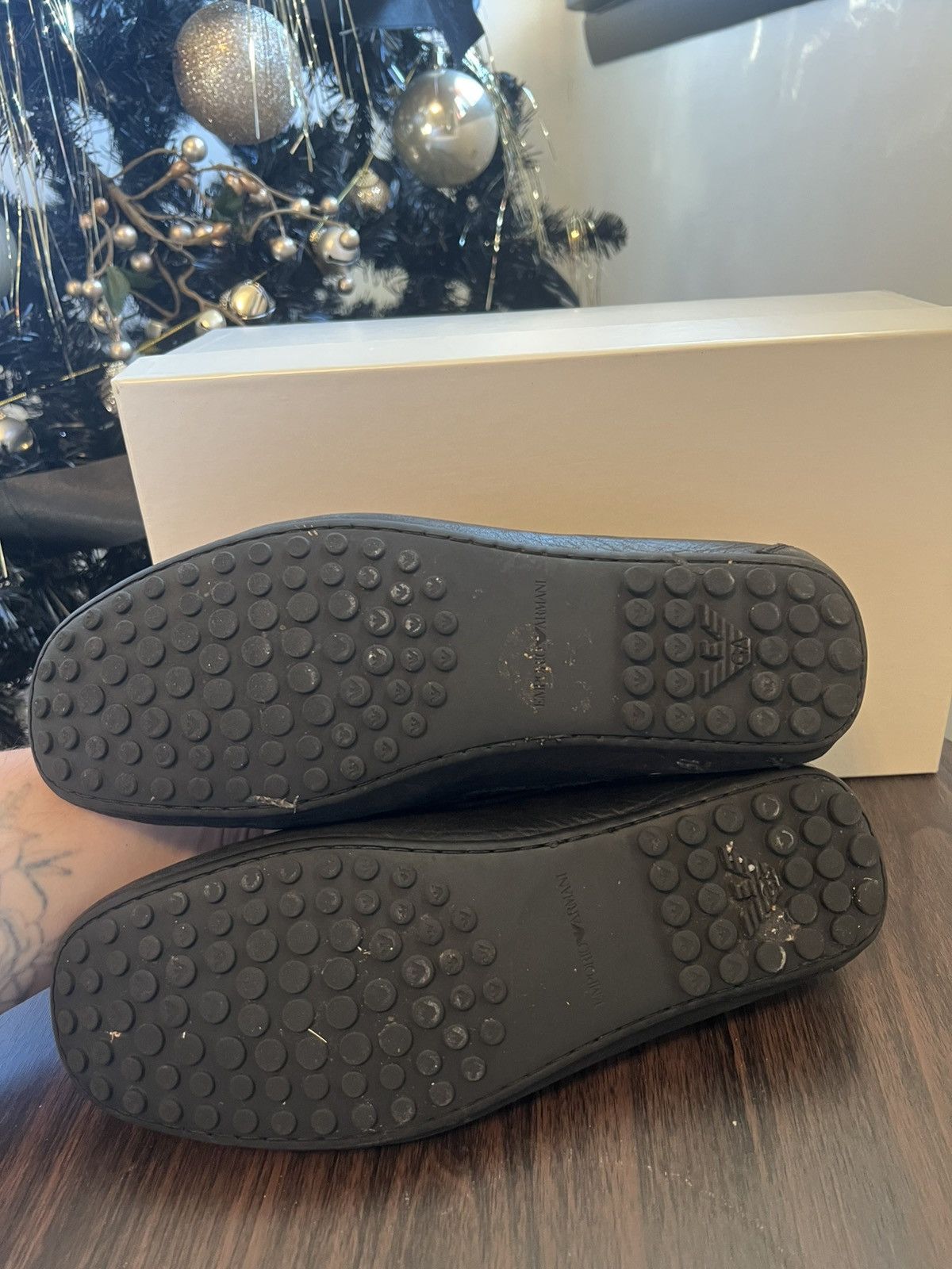 Emporio Armani Black men’s leather loafers Size US 8 / EU 41 - 5 Thumbnail