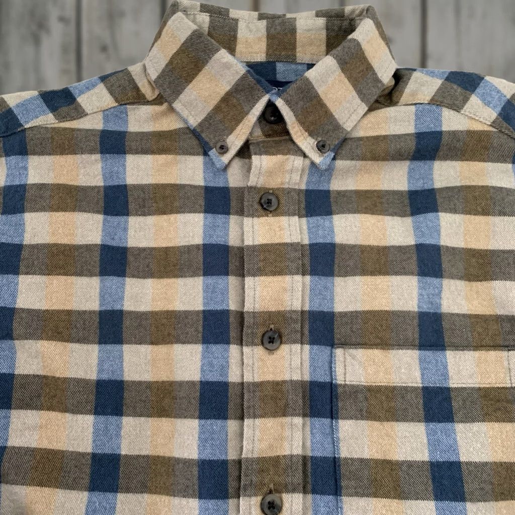 Roundtree & Yorke VINTAGE Roundtree & Yorke Shirt Mens Sz Small Portuguese Flannel Gold Plaid 100% Cotton Size US S / EU 44-46 / 1 - 1 Thumbnail
