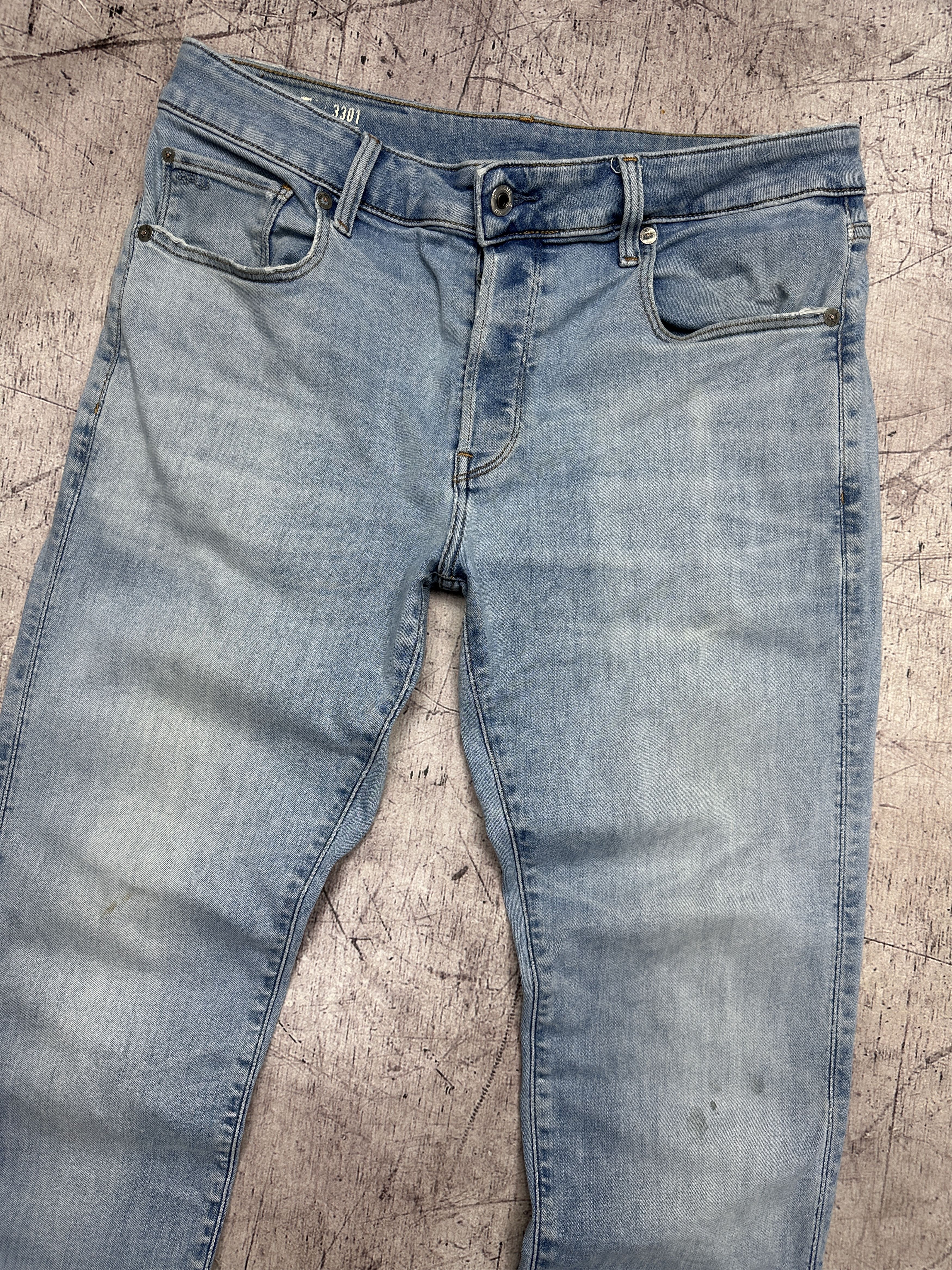 G-Star G Star Raw Mens 3301 Slim Denim Pants Jeans Size US 33 - 5 Thumbnail