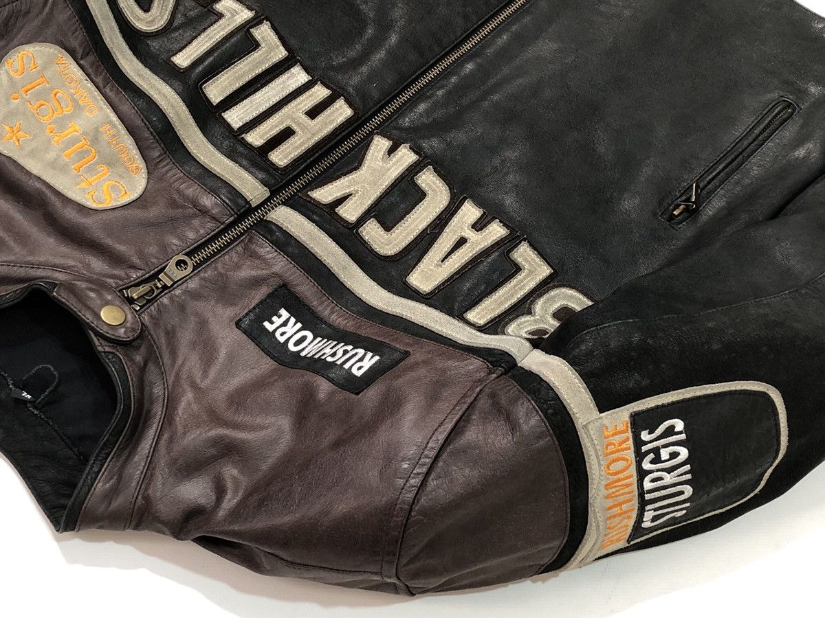 Vintage Black Hills Moto Motorcycle Leather Jacket Racing Size US L / EU 52-54 / 3 - 8 Thumbnail