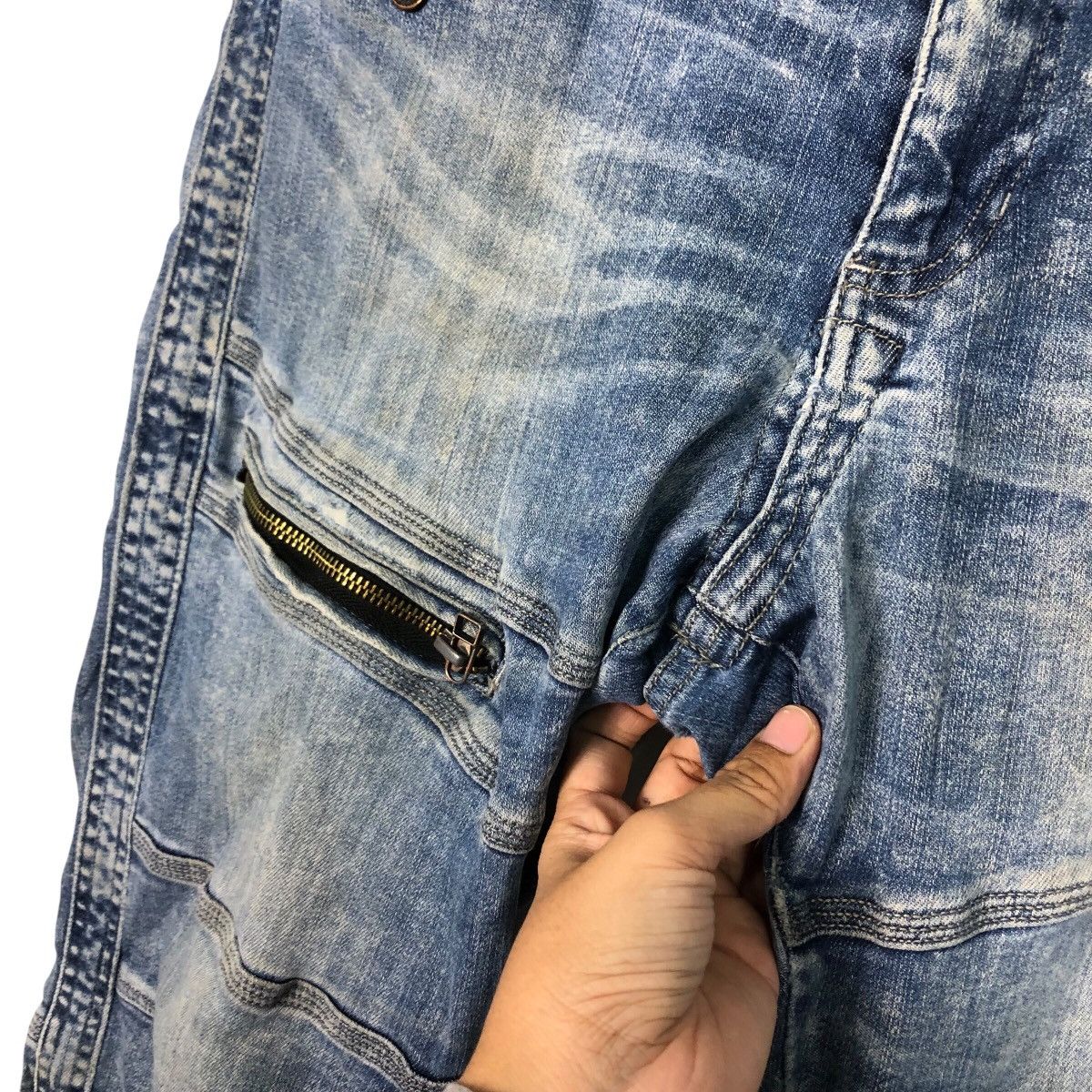 Japanese Brand G.G Archive Distressed Biker Jeans – Rare Japan Denim Size US 34 / EU 50 - 17 Thumbnail