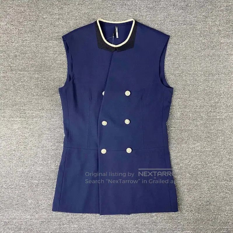 Dior Dior Women's Navy Wool Sleeveless Shirt . Size L / US 10 / IT 46 - 1 Thumbnail