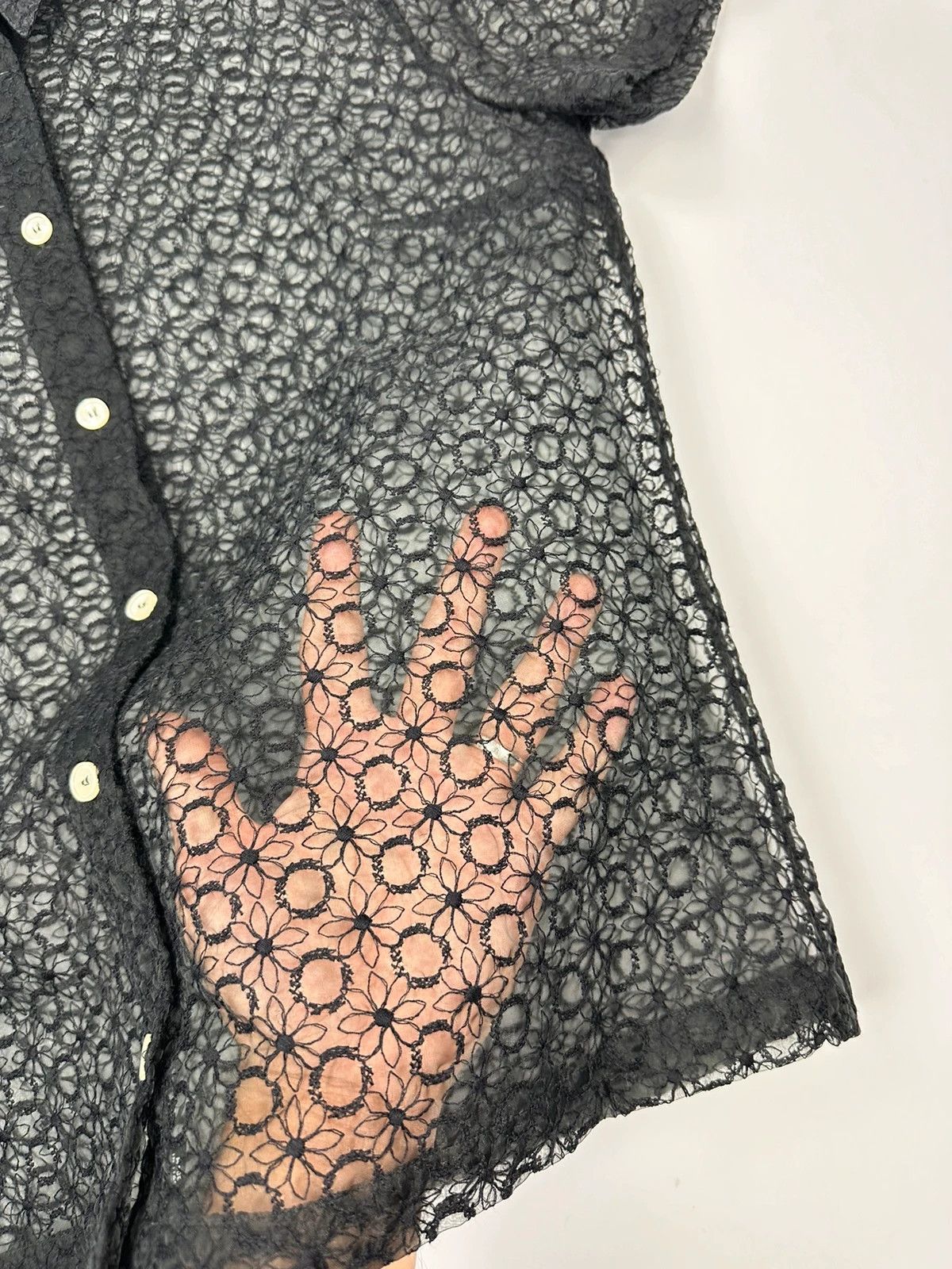 Dolce & Gabbana Dolce & Gabbana 00’s Laces Mesh See Trough Black Shirt Size US S / EU 44-46 / 1 - 4 Thumbnail