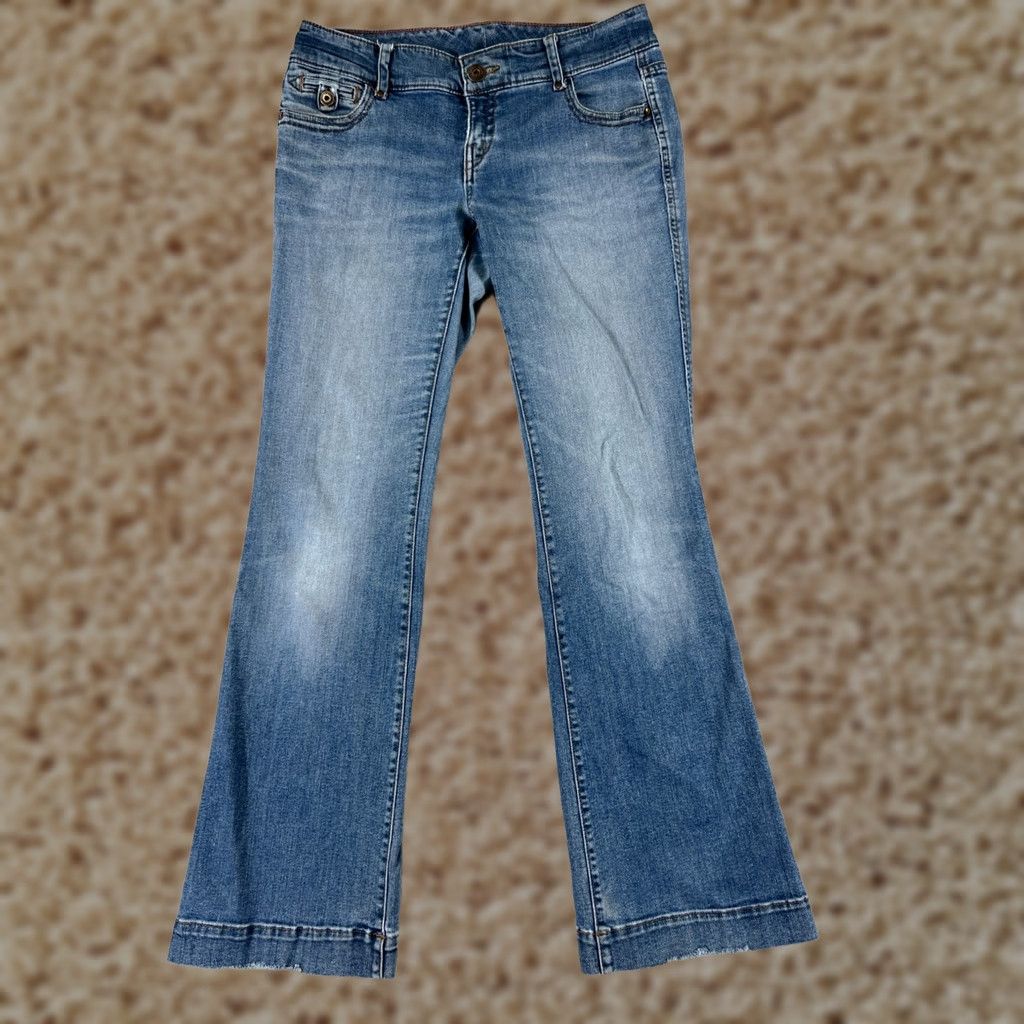 Eddie Bauer Eddie Bauer Jeans Womens 4 Blue Denim Flared Low Rise Stretch 29x31 Cotton Blend Pants Size 27" / US 4 / IT 40 - 1 Thumbnail