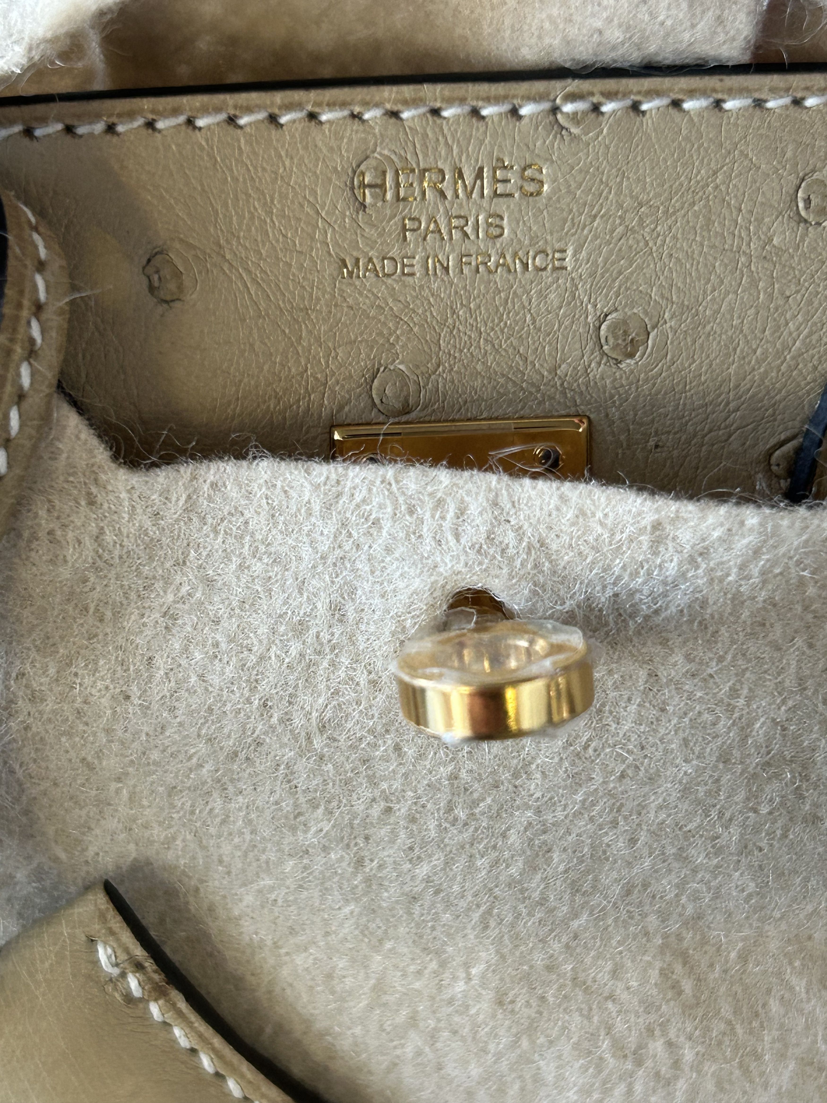 Hermes Hermes Sesame Ostrich & Gold Hardware Birkin 25 Size ONE SIZE - 7 Thumbnail
