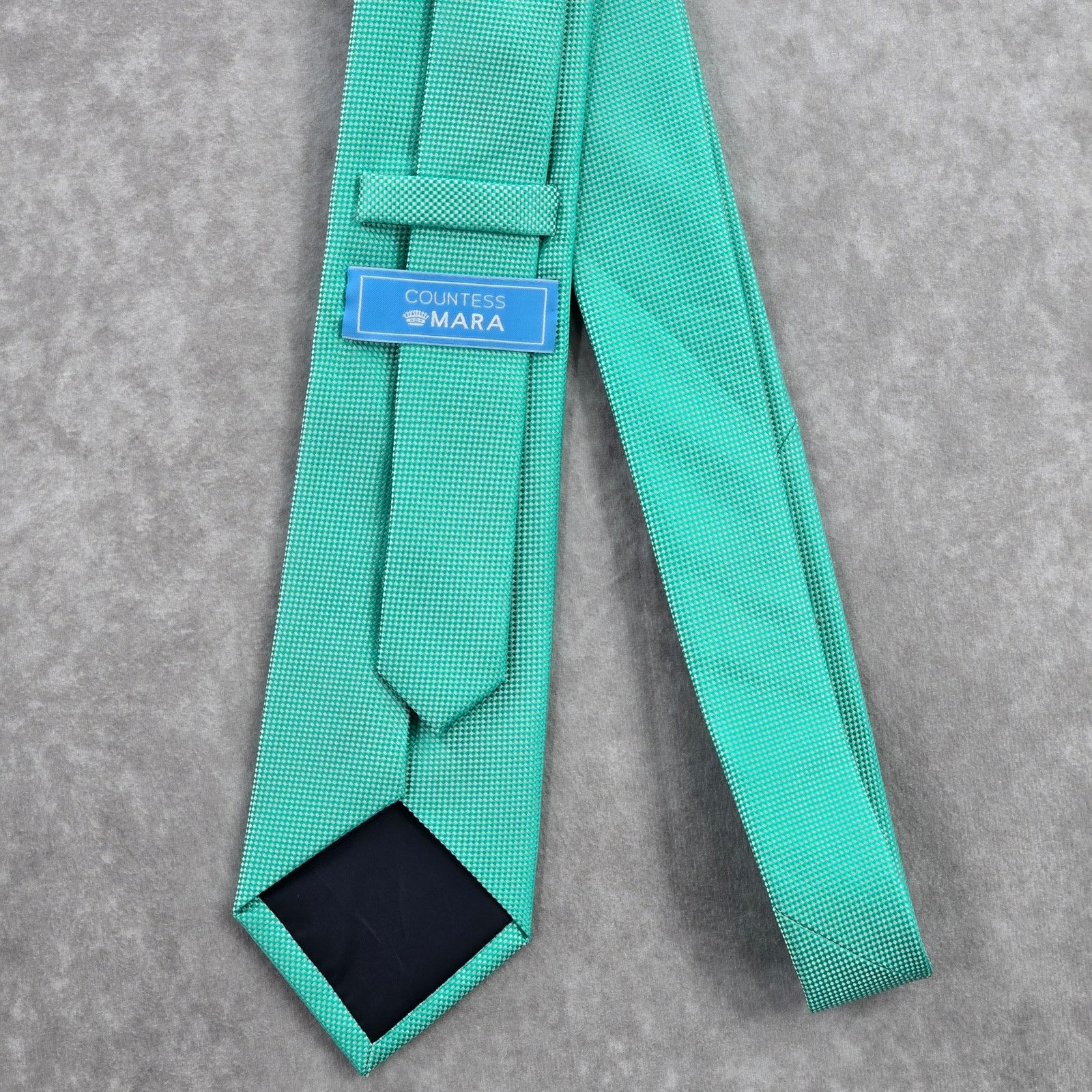 Countess Mara Countess Mara Green Silver Checker Stripe Neck Tie Size 28 - 3 Thumbnail