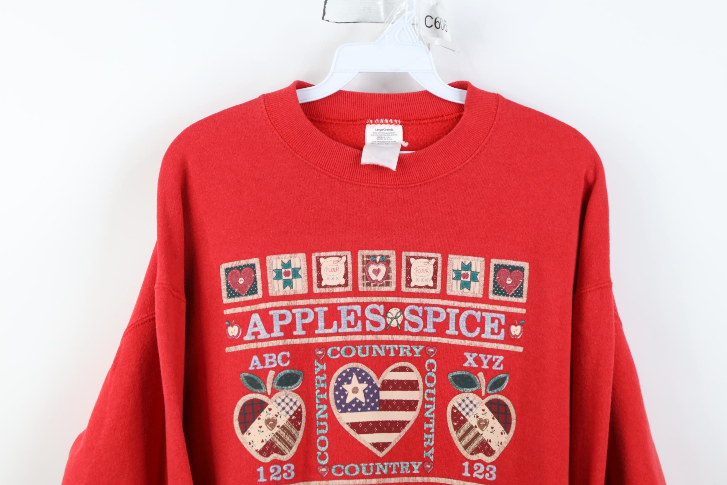 Vintage Vintage 90s Country Apple Pie Quilt Crewneck Sweatshirt Size L / US 10 / IT 46 - 2 Thumbnail