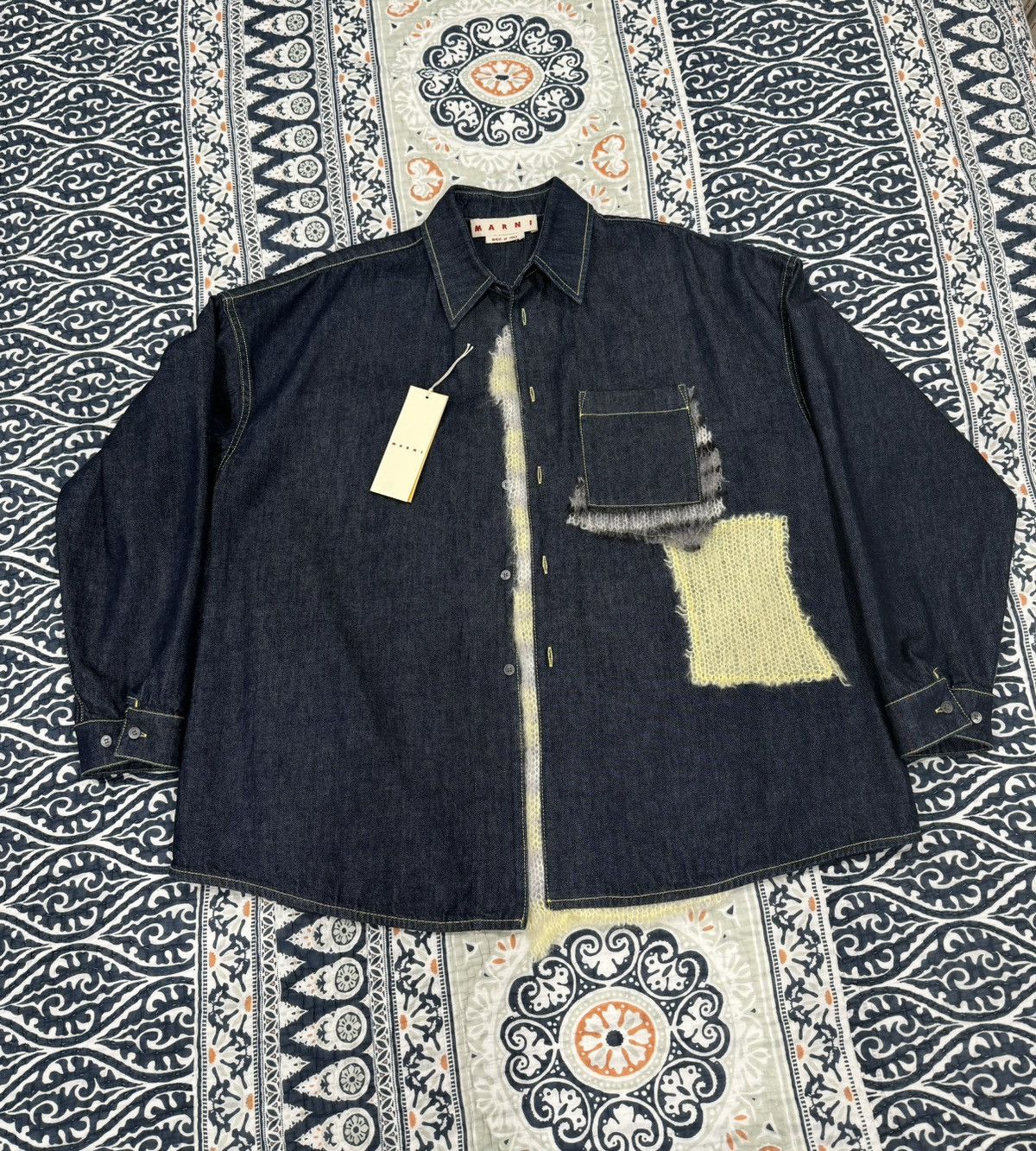 Marni Marni Wool-Patched Denim Jacket Size US XL / EU 56 / 4 - 1 Thumbnail