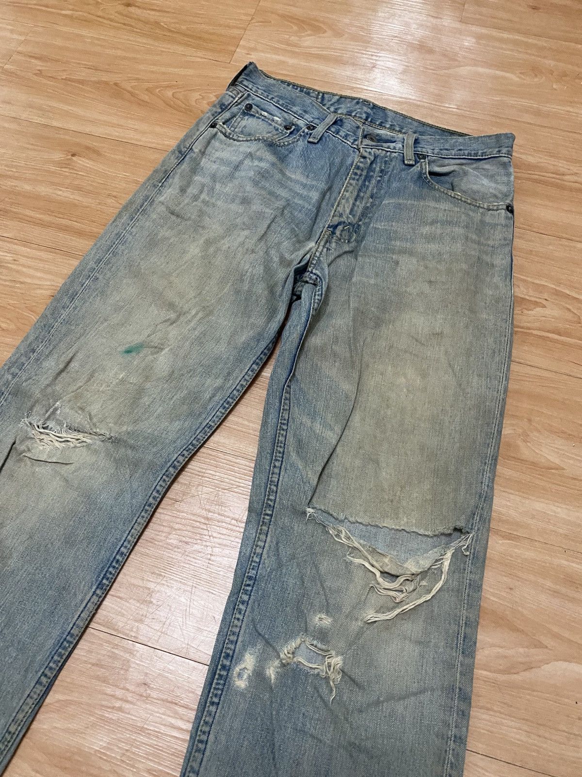 Levi's × Vintage Vintage levis 502 zipper destroyed denim very rare Size US 30 / EU 46 - 3 Thumbnail