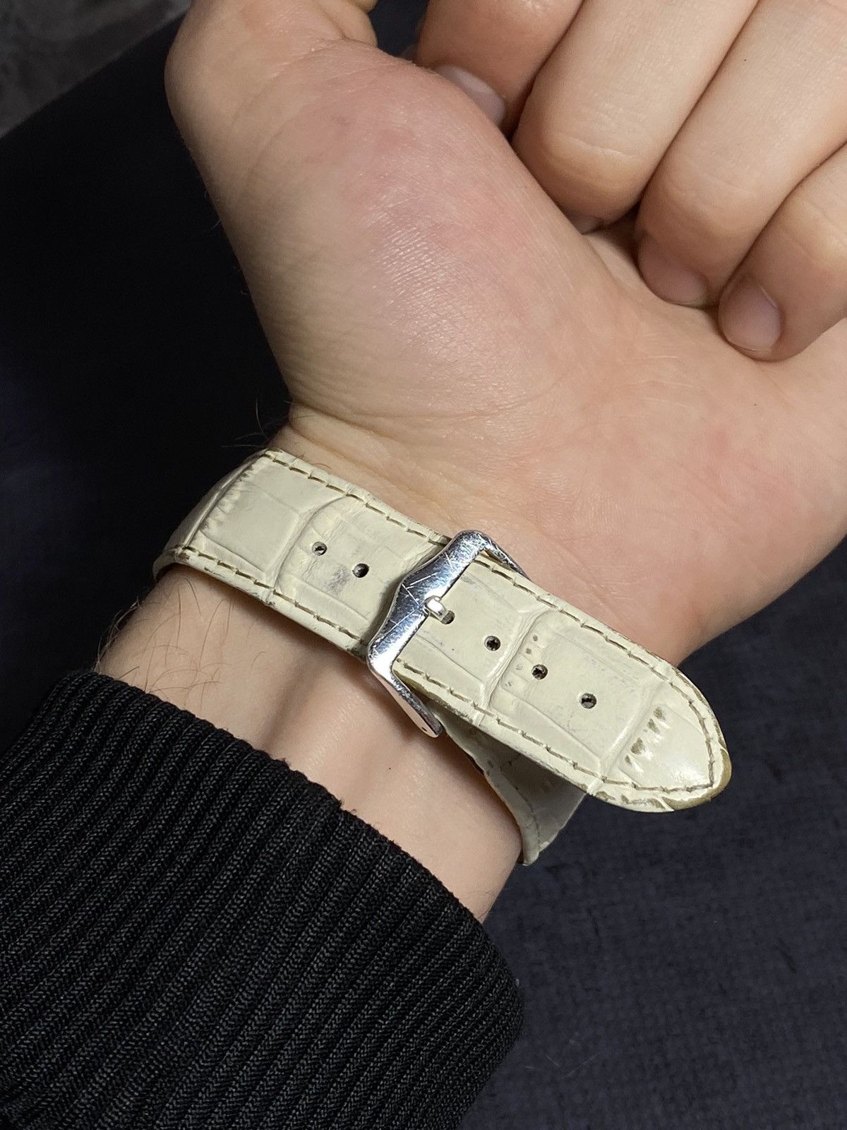 Jewelry × Vintage Pierre Lannier Gold & White Watch | Swiss Movement Size ONE SIZE - 3 Thumbnail