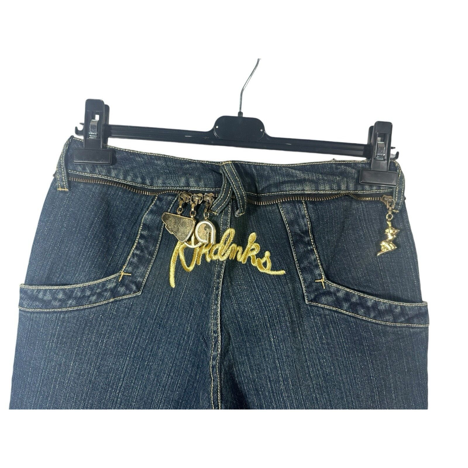 Akademiks Vintage Akademiks Jeans W29 Blue Denim Flared Low Rise Charm Size 29" - 5 Thumbnail