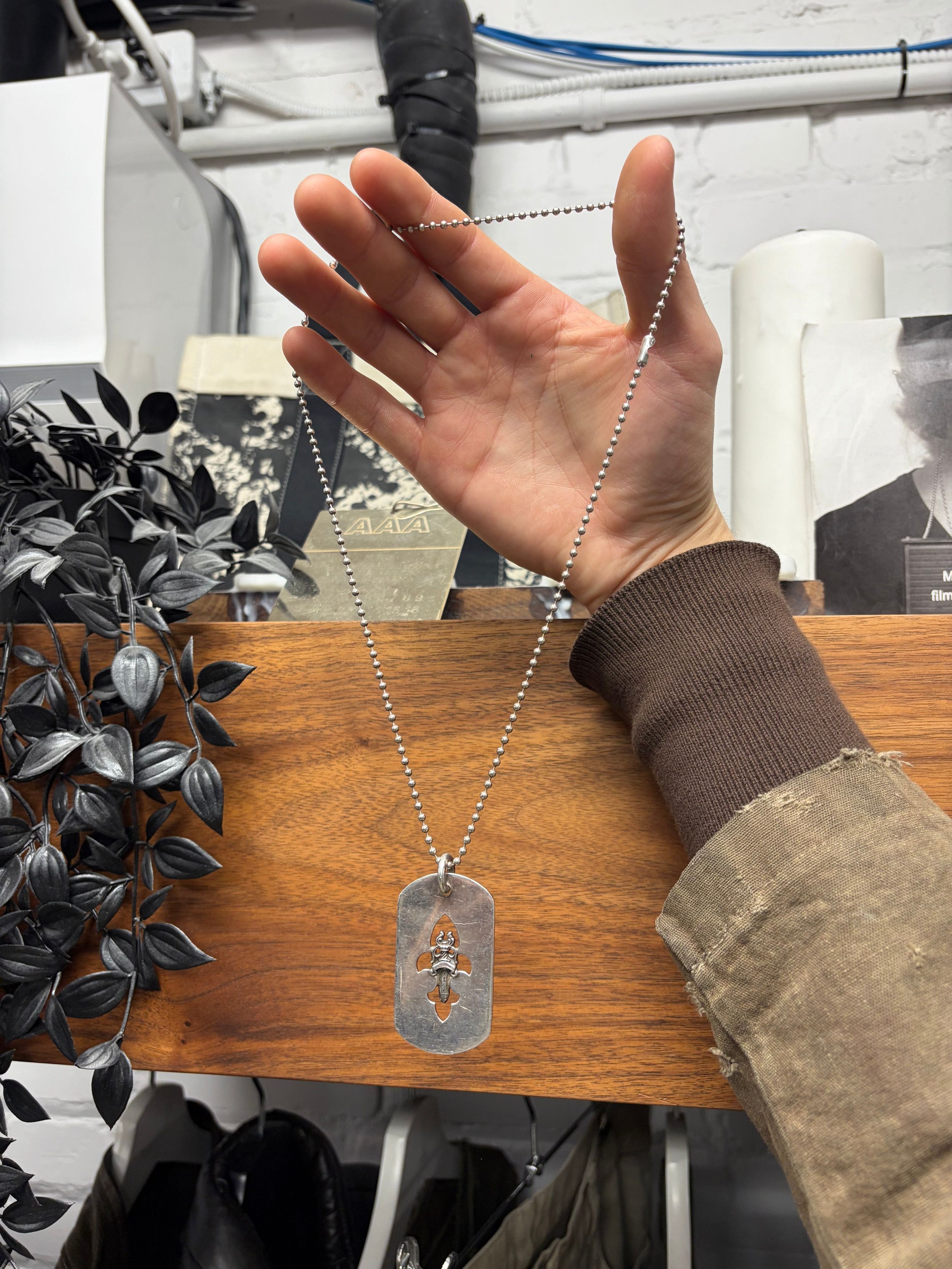 Chrome Hearts Chrome Hearts Dagger ‘Fleur Cutout’ 925 Silver Dogtag Size ONE SIZE - 4 Thumbnail