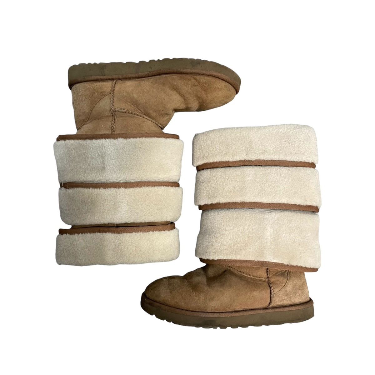 image of Y Project X Ugg Layered Boots in Beige Fur, Men's (Size 8)