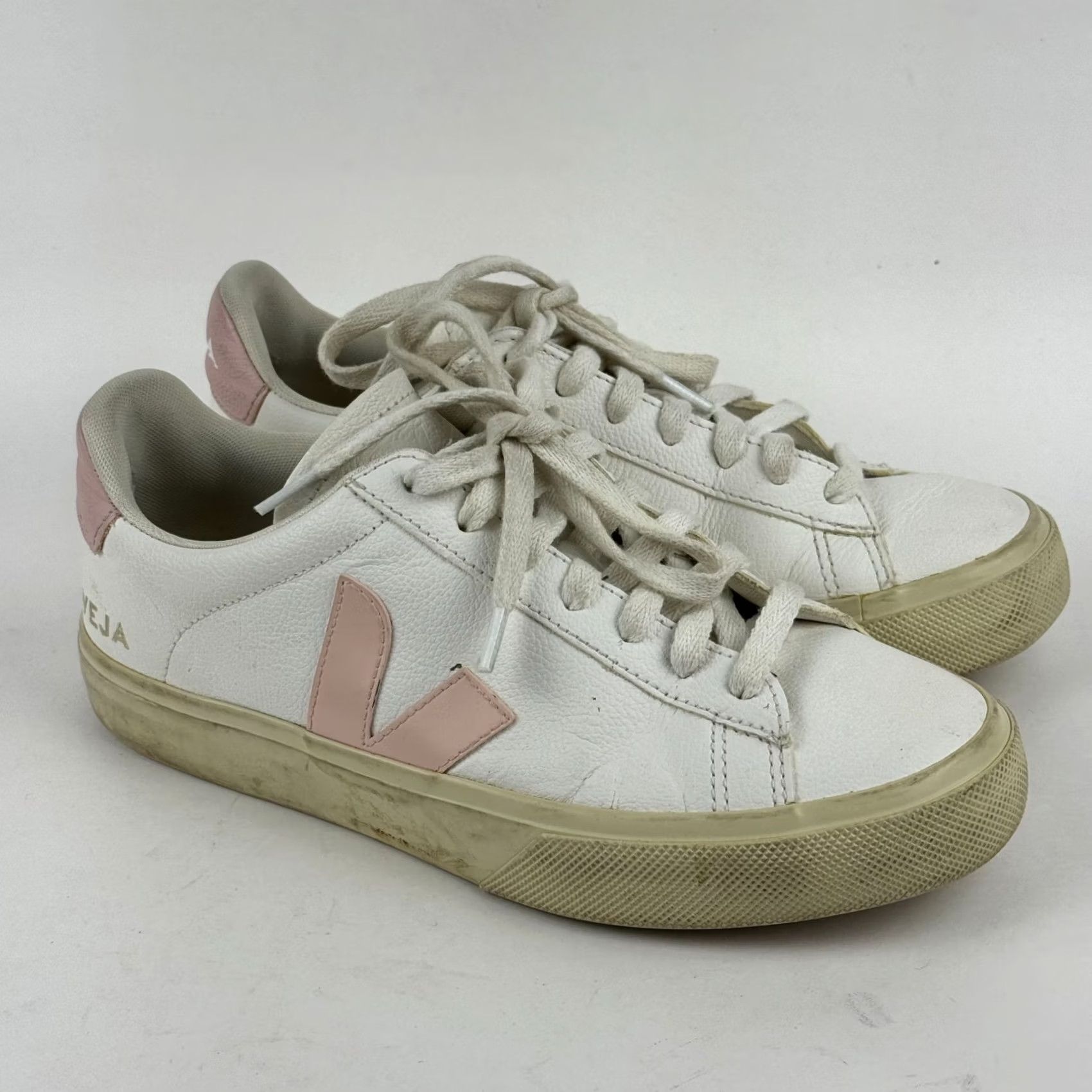 Veja VEJA Campo Womens White Leather Sneakers Low Top Casual Shoes Size S / US 4 / IT 40 - 6 Thumbnail