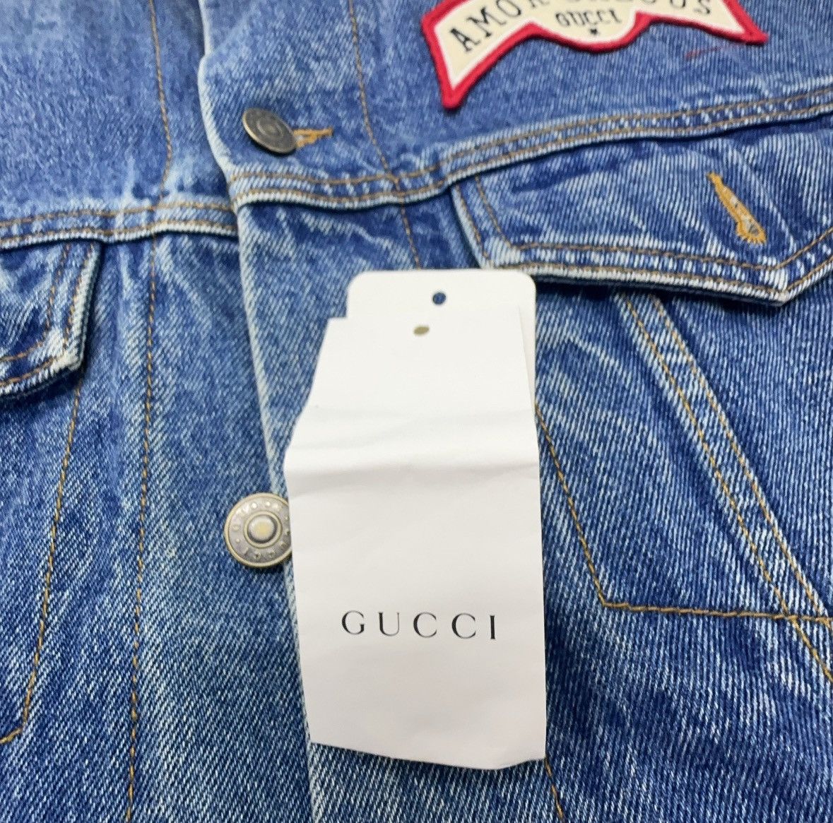 Gucci Gucci Sticker Oversized Denim Jacket 44 Size US S / EU 44-46 / 1 - 8 Thumbnail