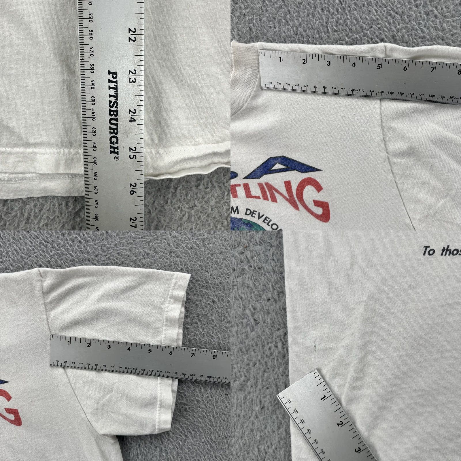 Tultex VINTAGE Tultex Mens M White Shirt USA 90s Graphic Print T-Shirt Womens Wrestling Camp Size M / US 6-8 / IT 42-44 - 9 Thumbnail