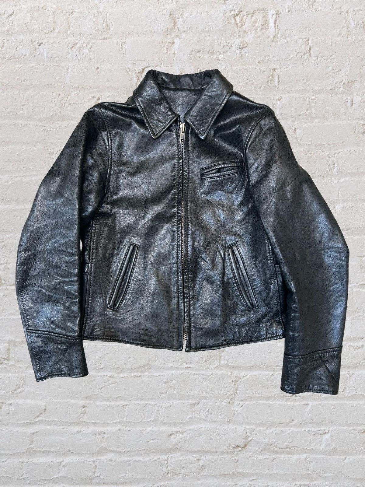 Other Vintage Made in Japan Cowhide Leather Single Riders Jacket Size US M / EU 48-50 / 2 - 1 Thumbnail