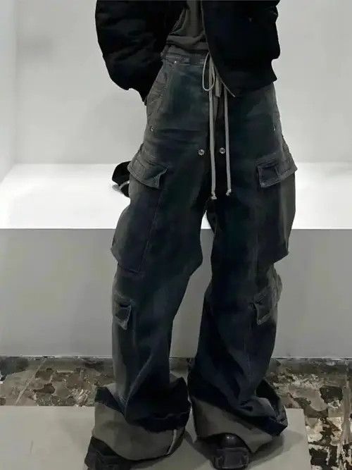 Jean Unisex Multi-pockets Drawstring Jeans Size US 31 - 2 Thumbnail