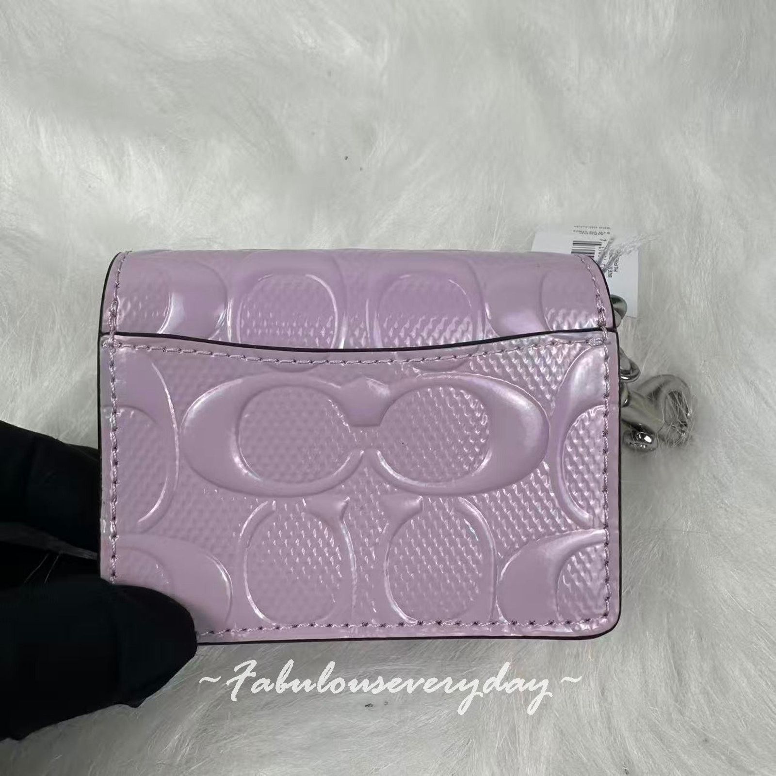 Coach COACH Klare Bag Charm Signature Leather Heart Charm Purple Size ONE SIZE - 3 Thumbnail