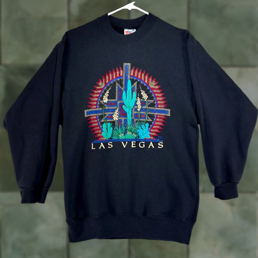Hanes VTG 1993 Las Vegas Cactus Desert Southwestern 90s Pullover Sweatshirt Size Large Size US L / EU 52-54 / 3 - 1 Thumbnail