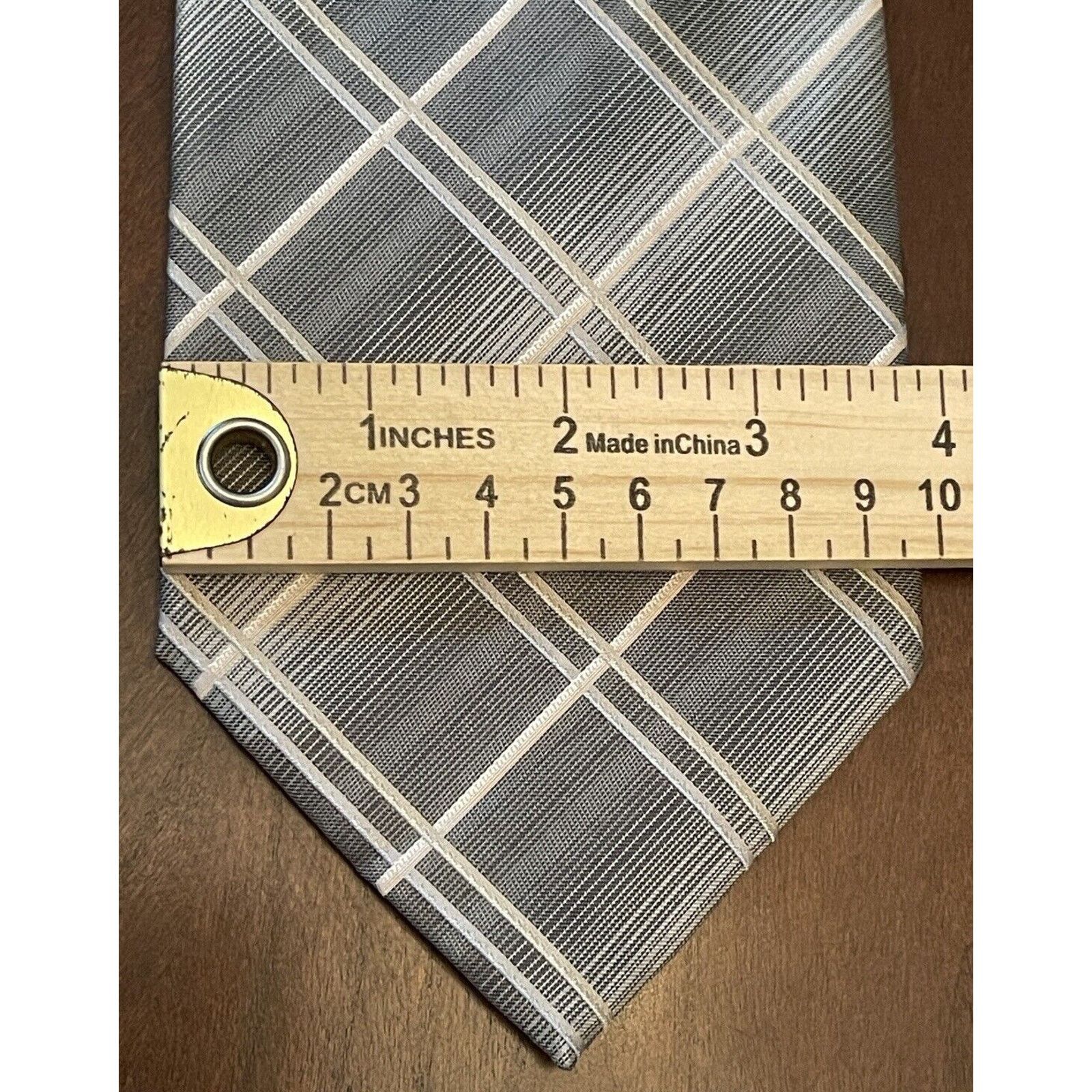 Kenneth Cole Kenneth Cole New York Gray Hand Made 100% Silk China Size ONE SIZE - 4 Thumbnail